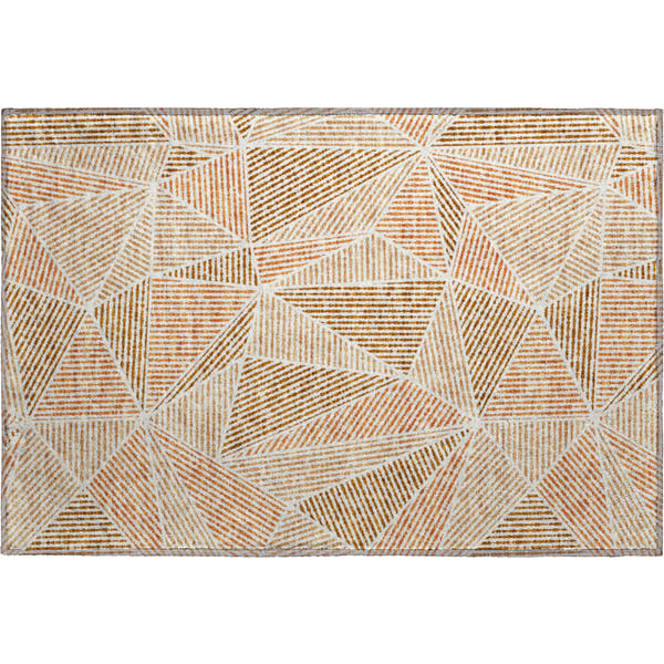 Valletta Machine Washable Transitional Terracotta Orange Rug 1'8" x 2'6"
