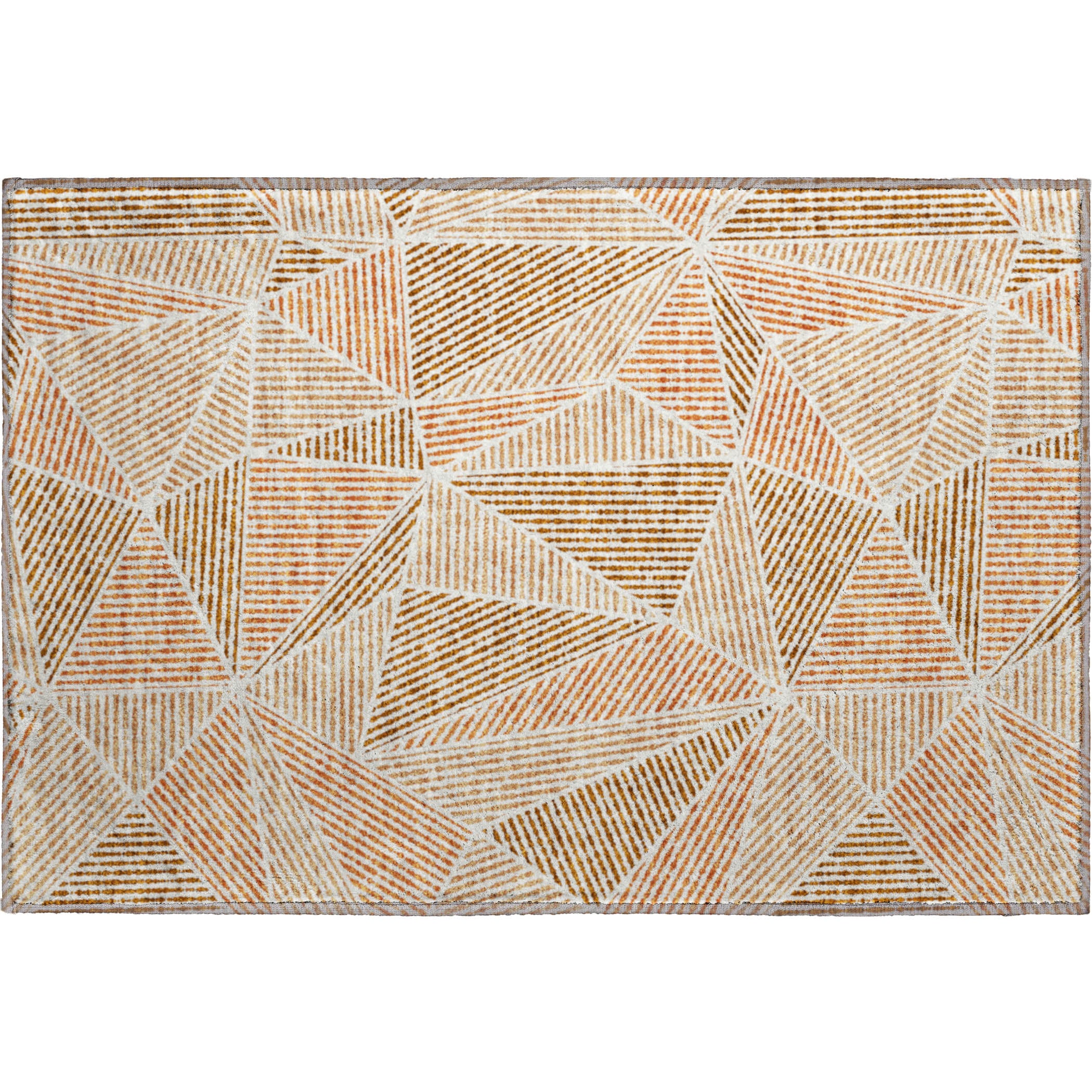 Valletta Machine Washable Transitional Terracotta Orange Rug 1'8" x 2'6" #shape_Rectangle