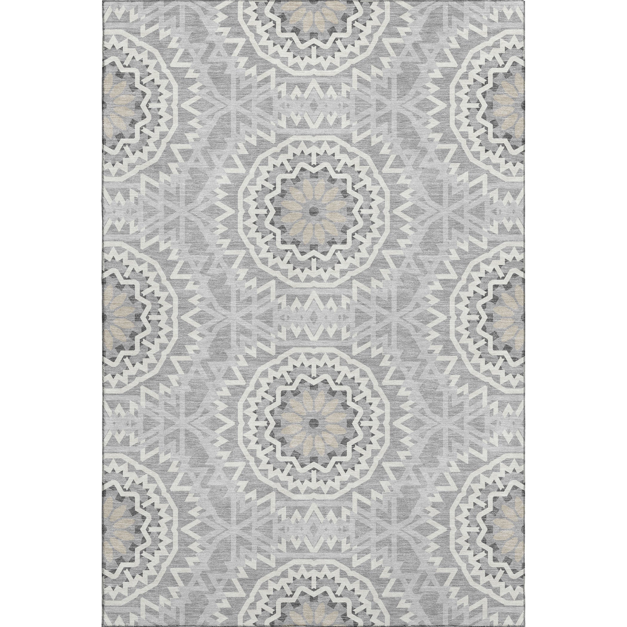 Antigua Machine Washable Transitional Gray Rug 2'6" x 3'10" #shape_Rectangle
