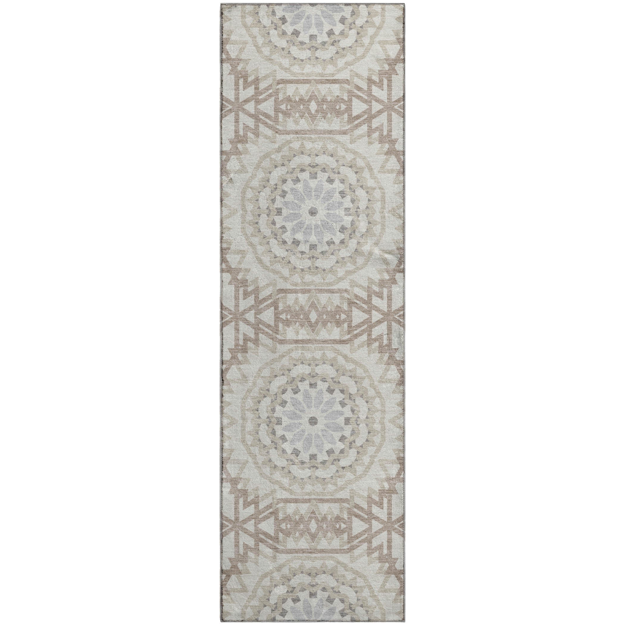 Antigua Machine Washable Transitional Ivory Rug 2'3" x 7'6" #shape_Runner