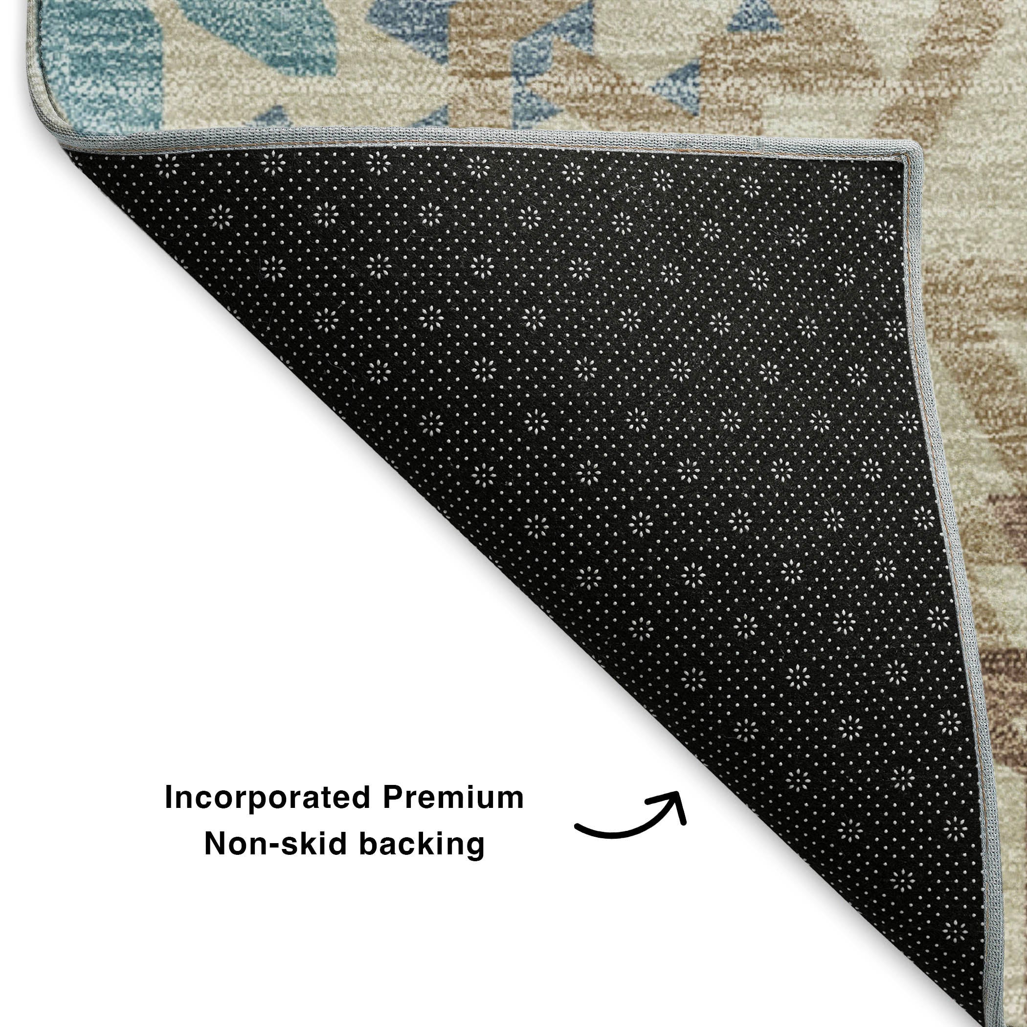 Antigua Machine Washable Transitional Khaki Brown Rug 1'8" x 2'6" #shape_Rectangle