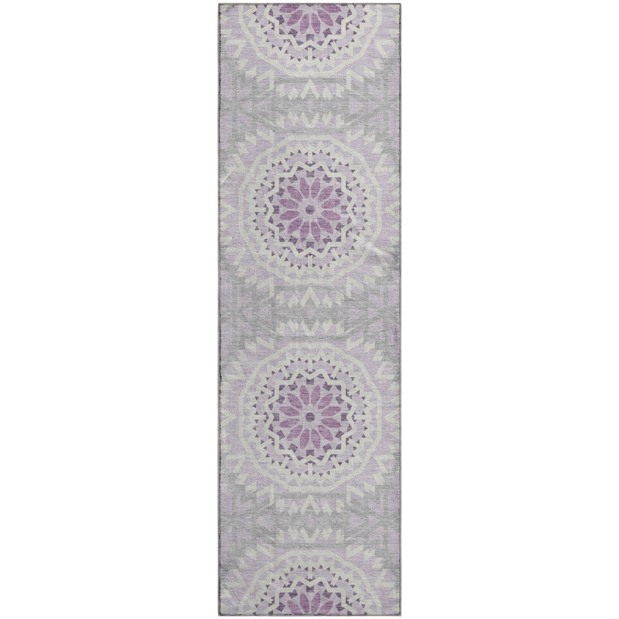 Antigua Machine Washable Transitional Lilac Purple Rug 2'3" x 7'6" #shape_Runner