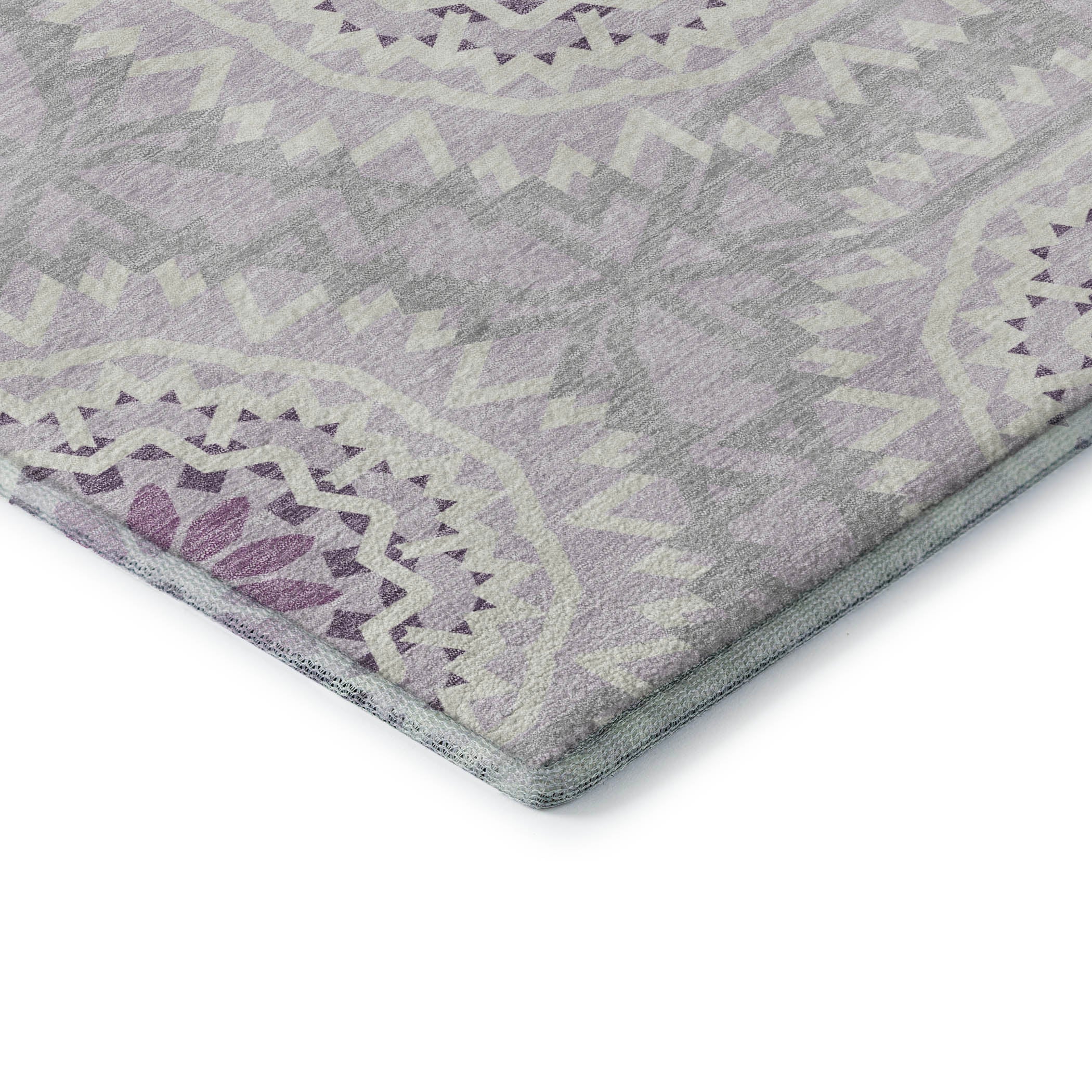 Antigua Machine Washable Transitional Lilac Purple Rug 1'8" x 2'6" #shape_Rectangle