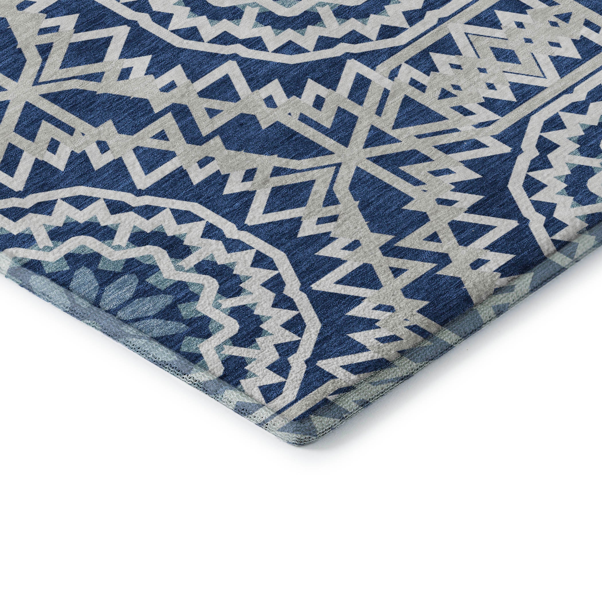 Antigua Machine Washable Transitional Navy Blue Rug 1'8" x 2'6" #shape_Rectangle
