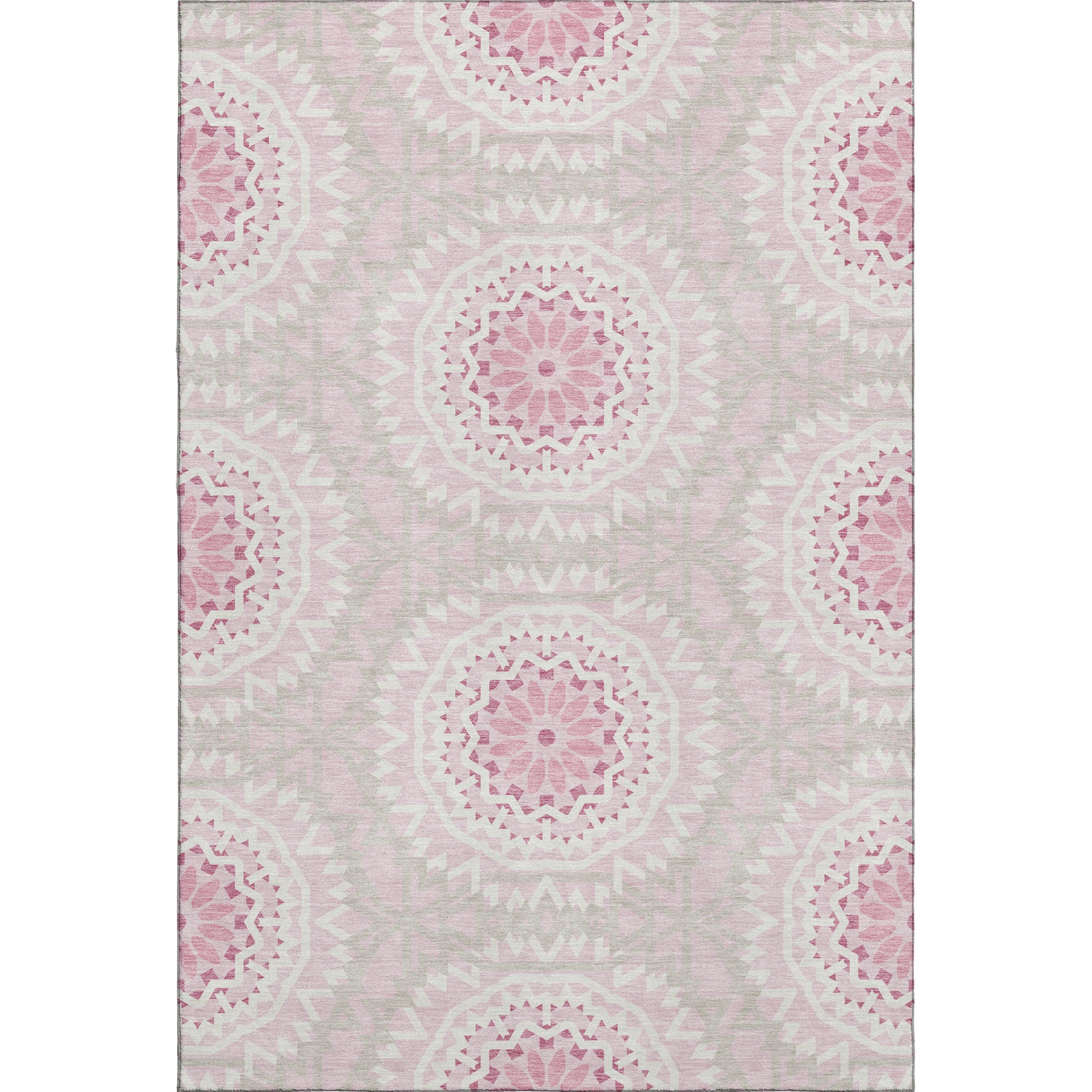 Antigua Machine Washable Transitional Pink Rug 2'6" x 3'10" #shape_Rectangle