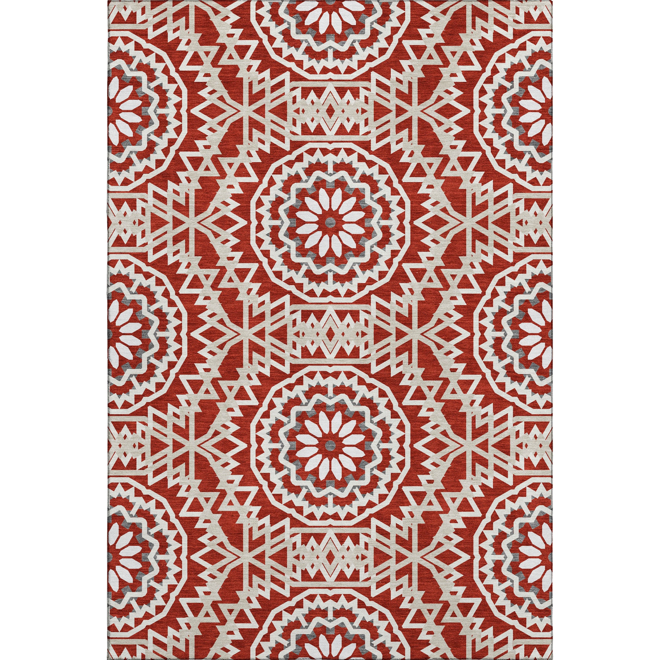 Antigua Machine Washable Transitional Red Rug 2'6" x 3'10" #shape_Rectangle