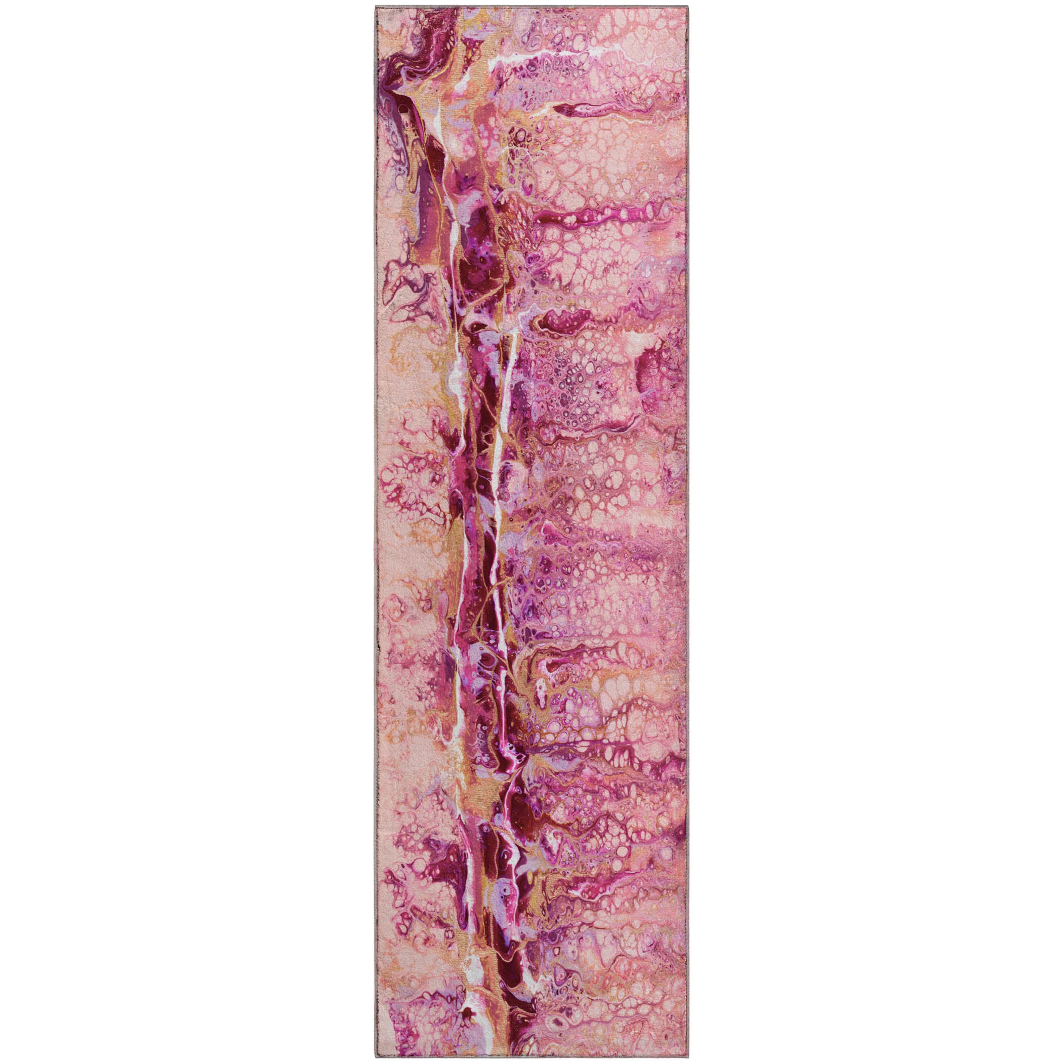 Valletta Machine Washable Contemporary Berry Pink Rug 2'3" x 7'6" #shape_Runner