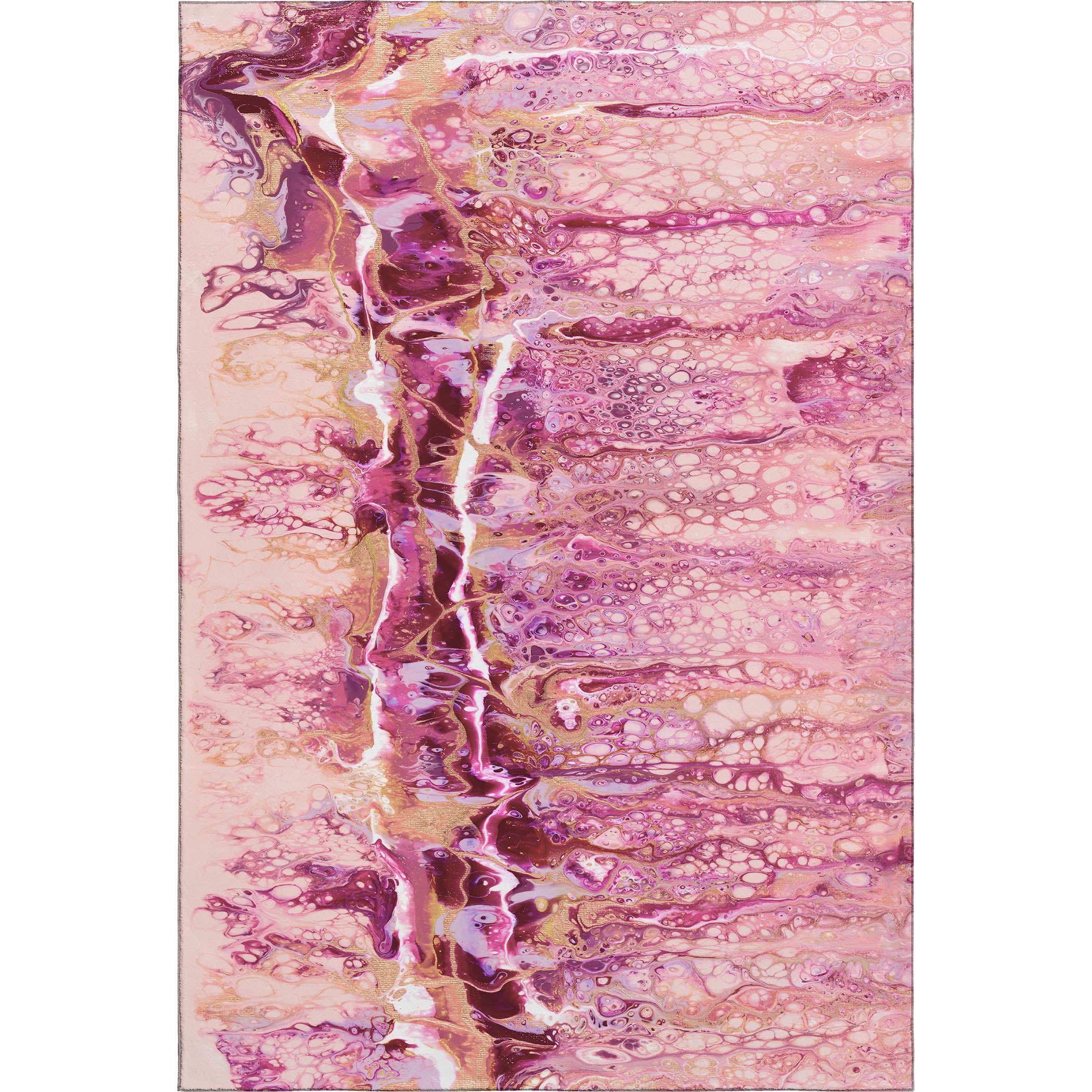 Valletta Machine Washable Contemporary Berry Pink Rug 2'6" x 3'10" #shape_Rectangle
