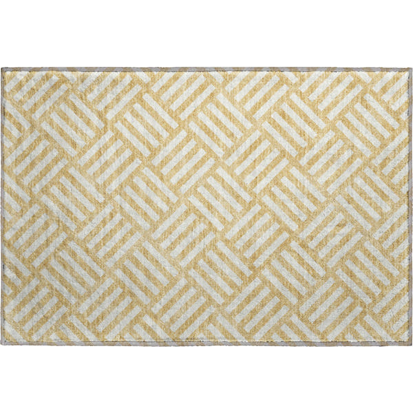 Kathmandu Machine Washable Transitional Gold Rug 1'8" x 2'6"