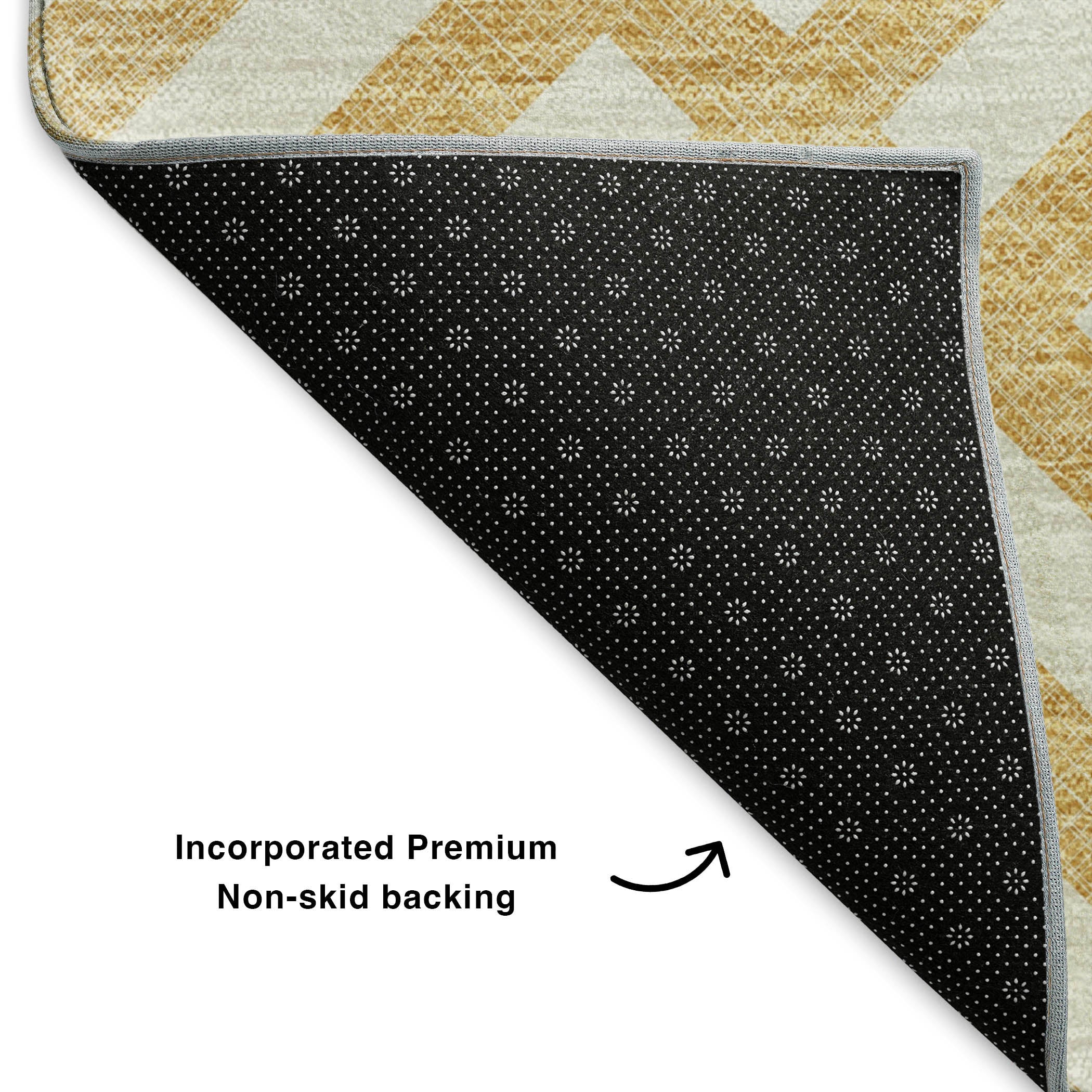 Kathmandu Machine Washable Transitional Gold Rug 1'8" x 2'6" #shape_Rectangle