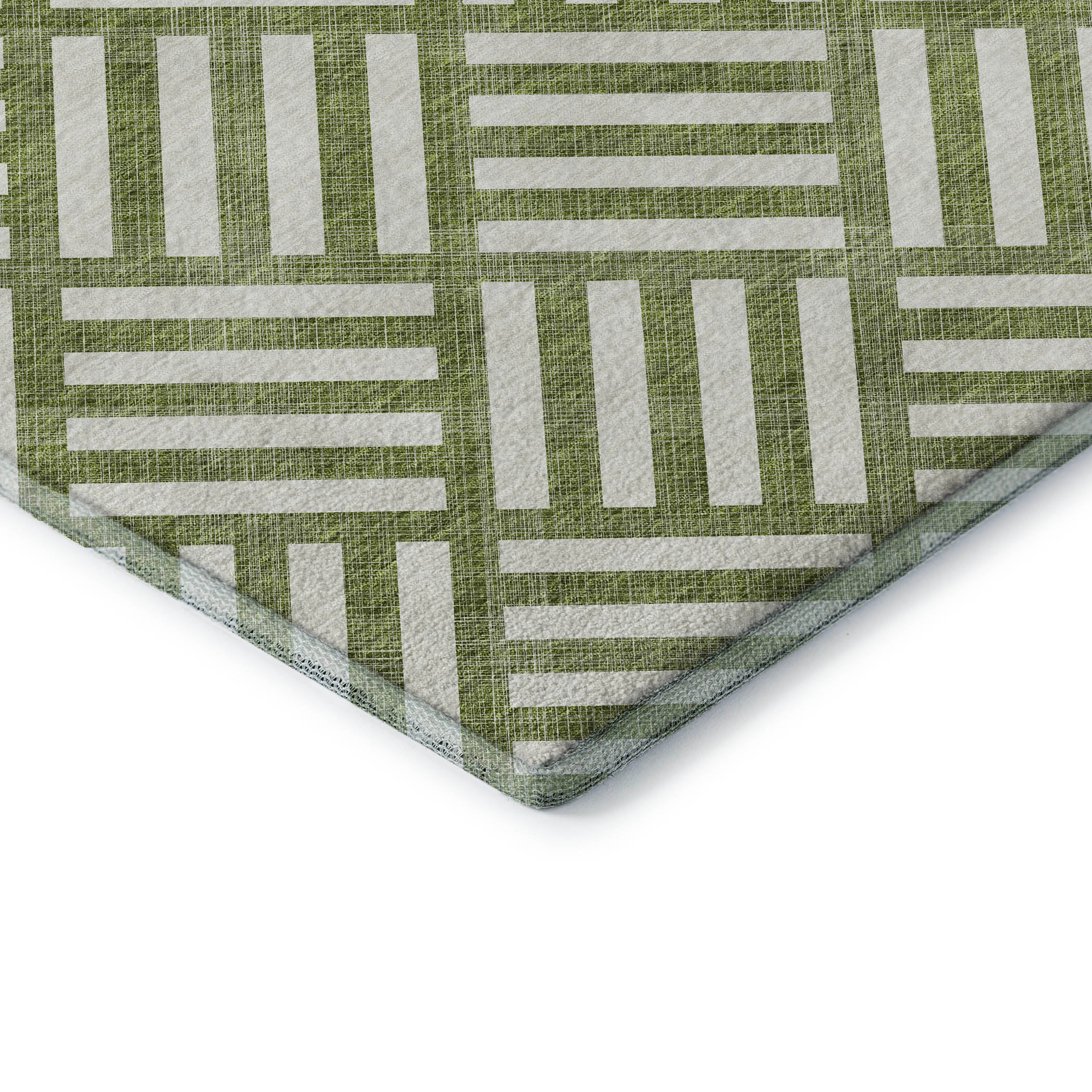 Kathmandu Machine Washable Transitional Olive Green Rug 1'8" x 2'6" #shape_Rectangle