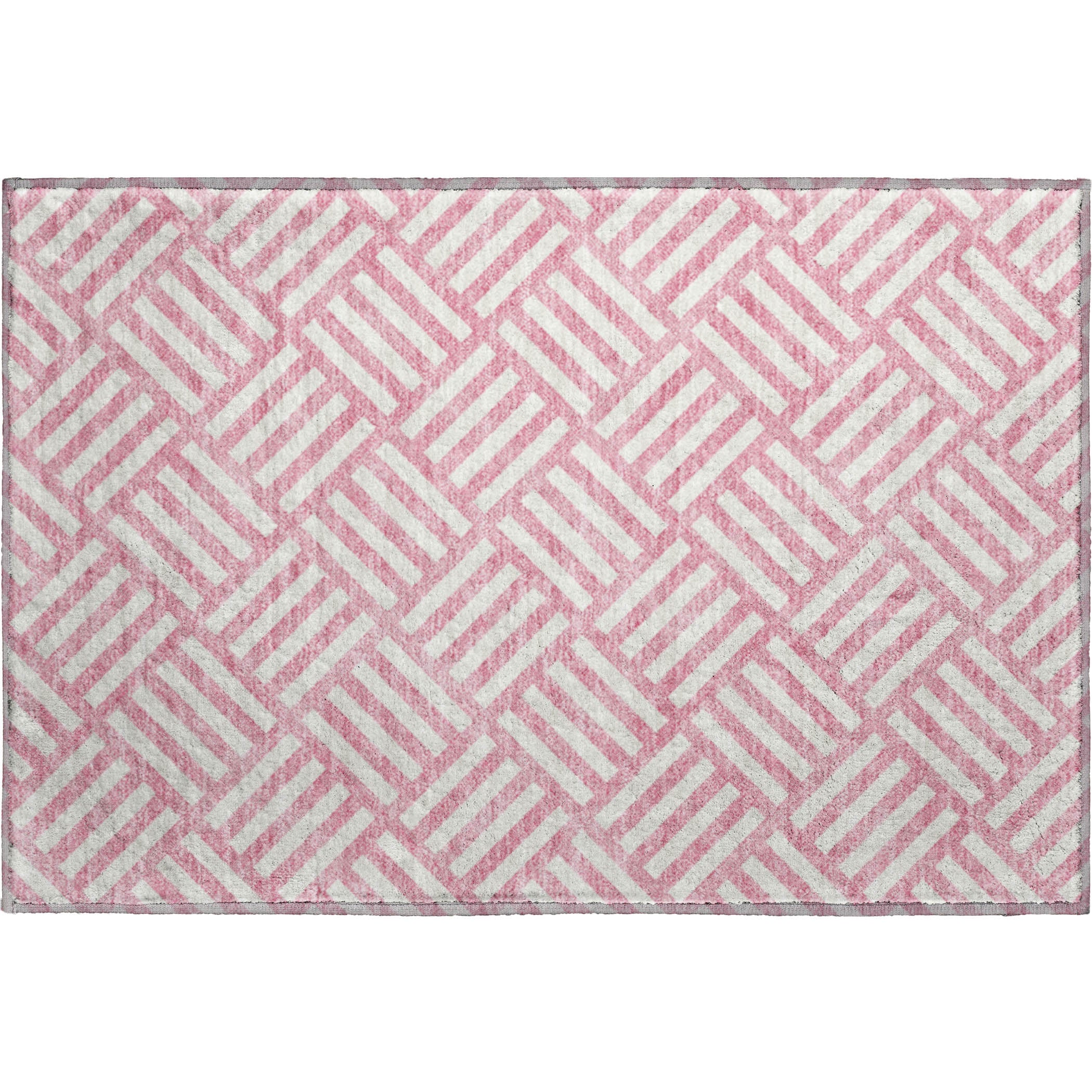 Kathmandu Machine Washable Transitional Pink Rug 1'8" x 2'6" #shape_Rectangle