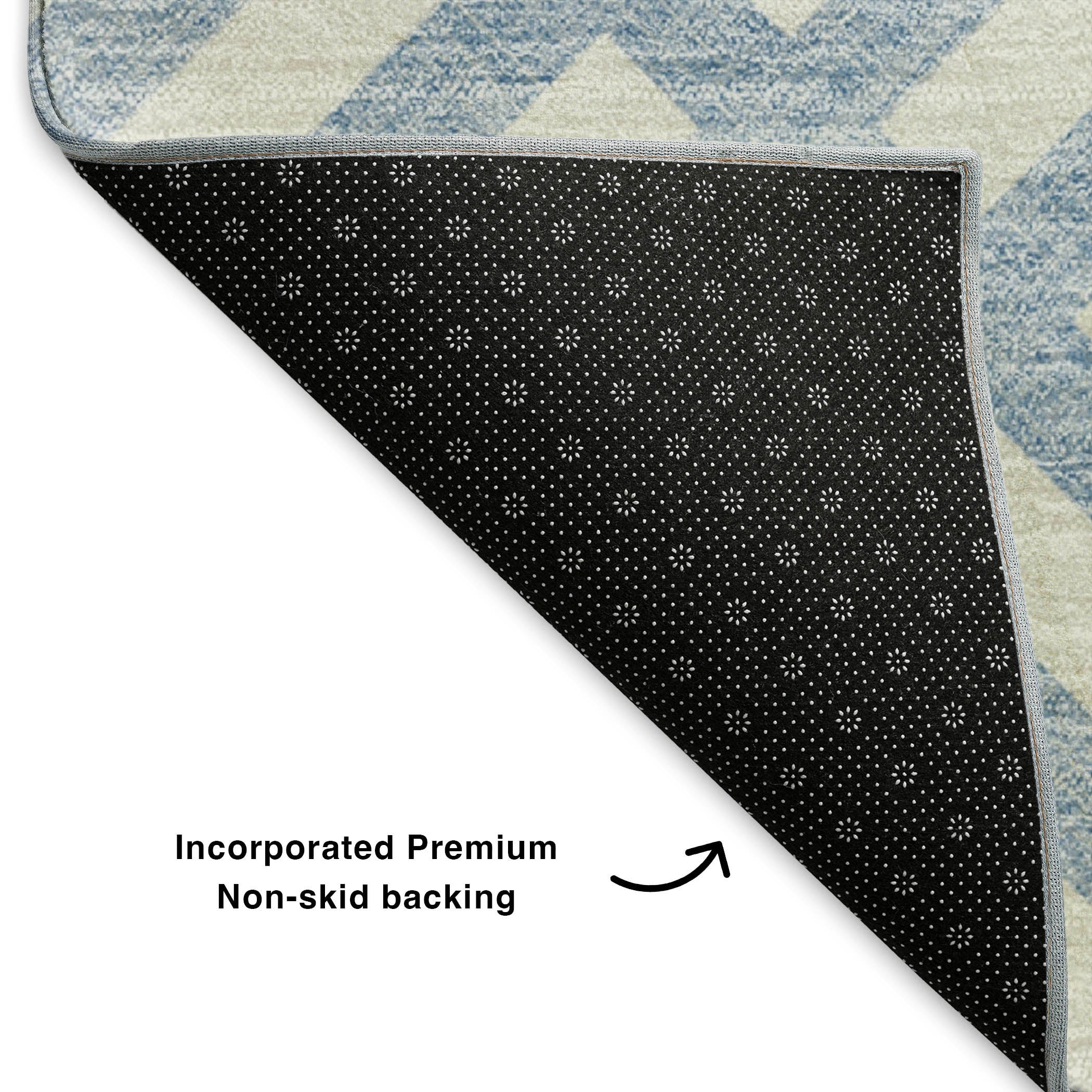 Kathmandu Machine Washable Transitional Sky Blue Rug 1'8" x 2'6" #shape_Rectangle