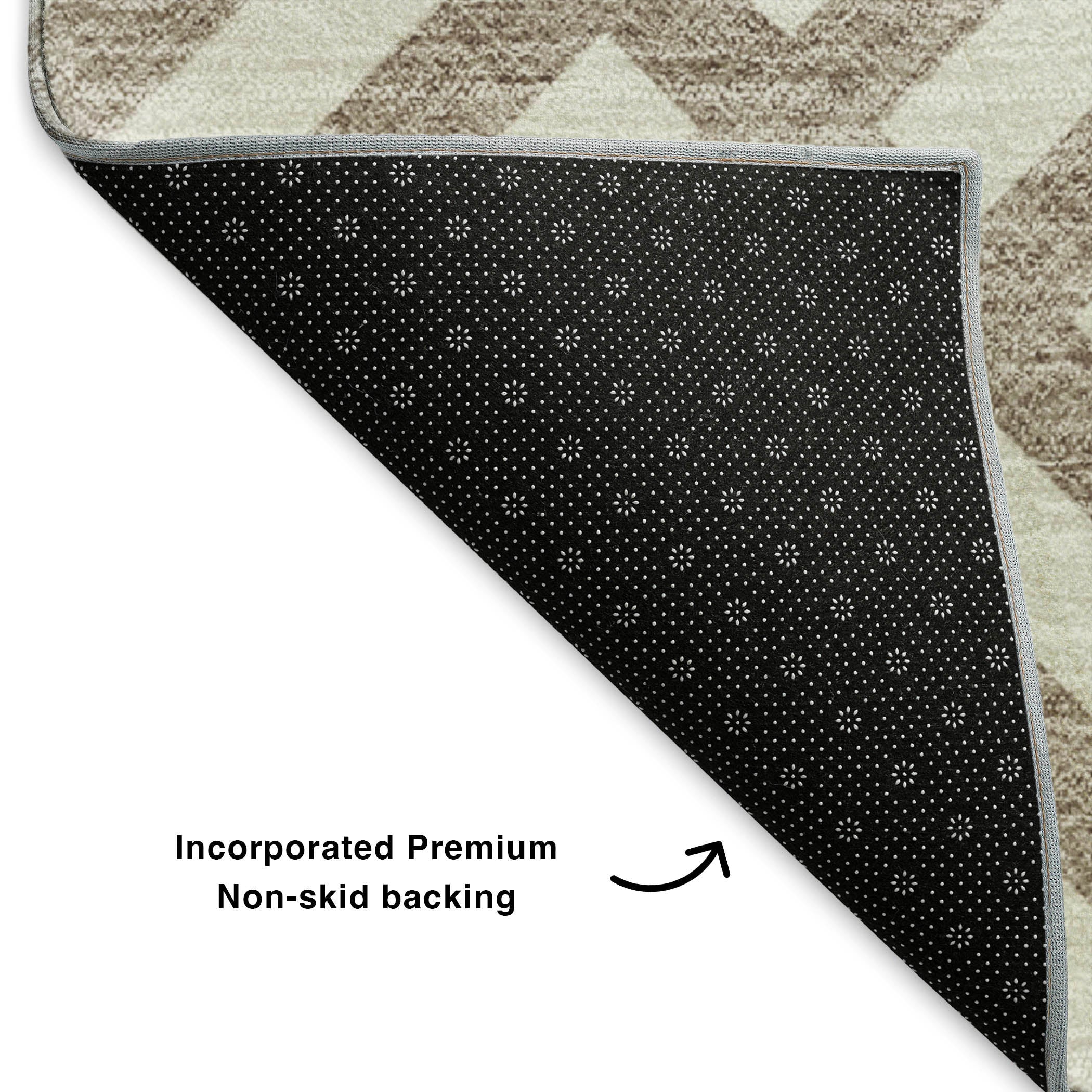 Kathmandu Machine Washable Transitional Taupe Brown Rug 1'8" x 2'6" #shape_Rectangle
