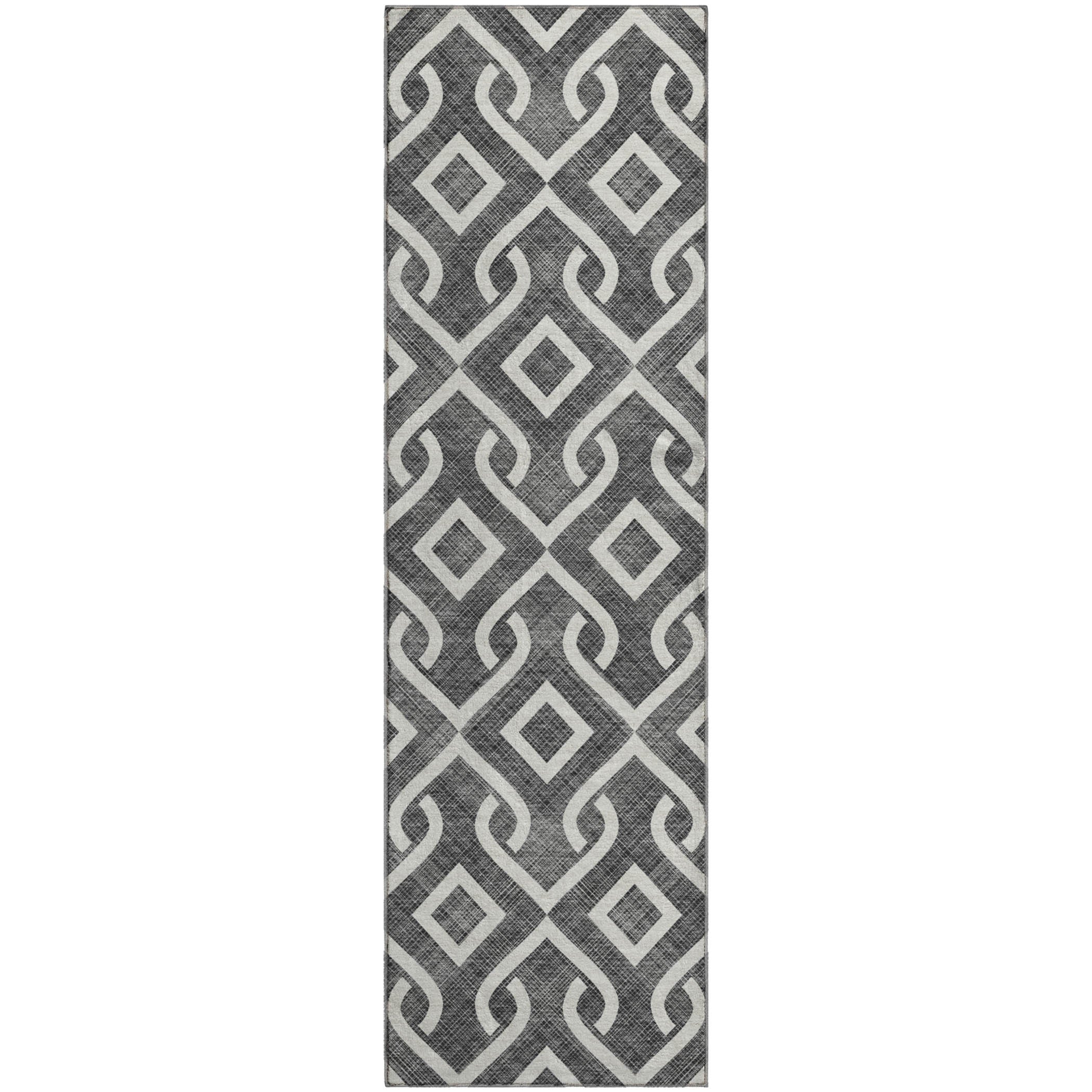 Mostar Machine Washable Transitional Black Rug 2'3" x 7'6" #shape_Runner