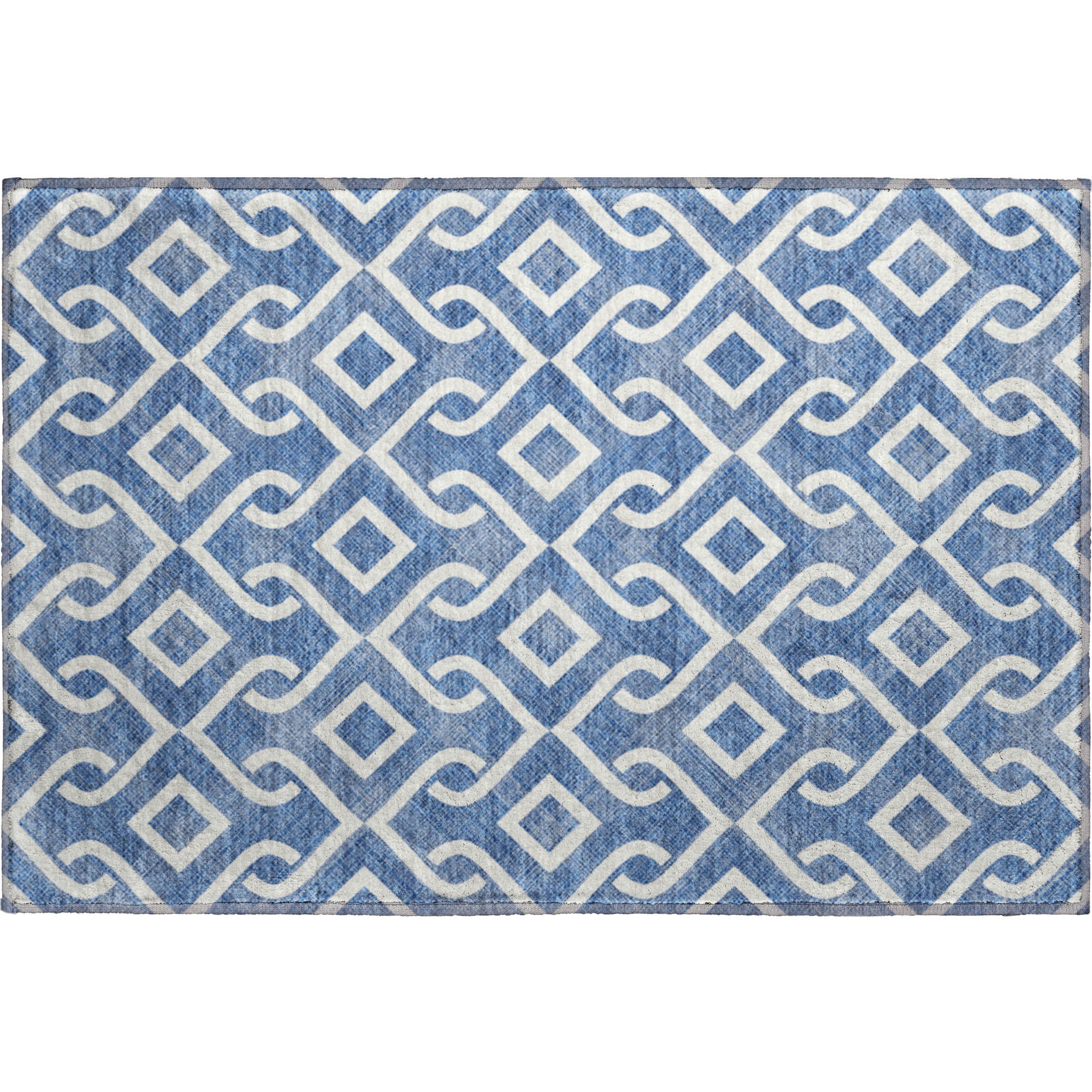 Mostar Machine Washable Transitional Blue Rug 1'8" x 2'6" #shape_Rectangle