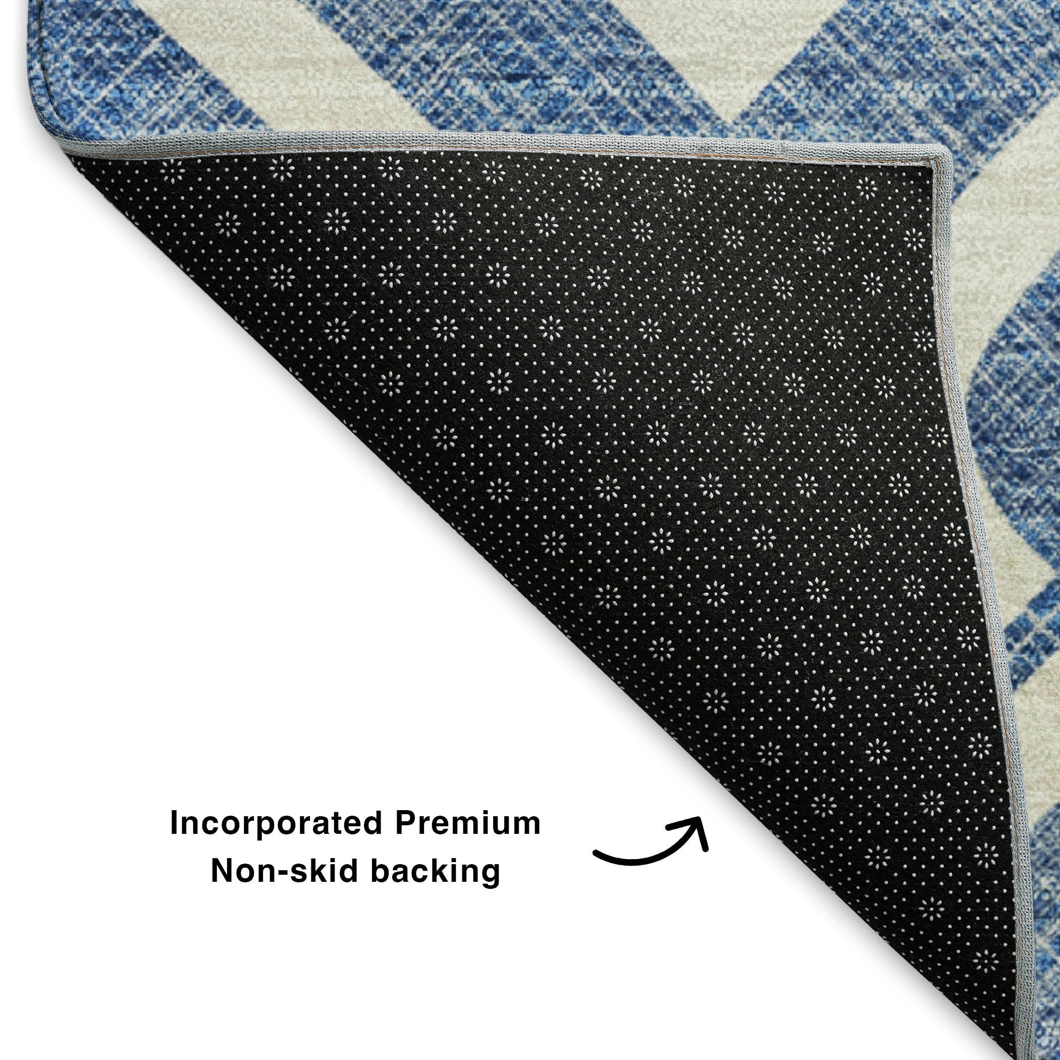 Mostar Machine Washable Transitional Blue Rug 1'8" x 2'6" #shape_Rectangle