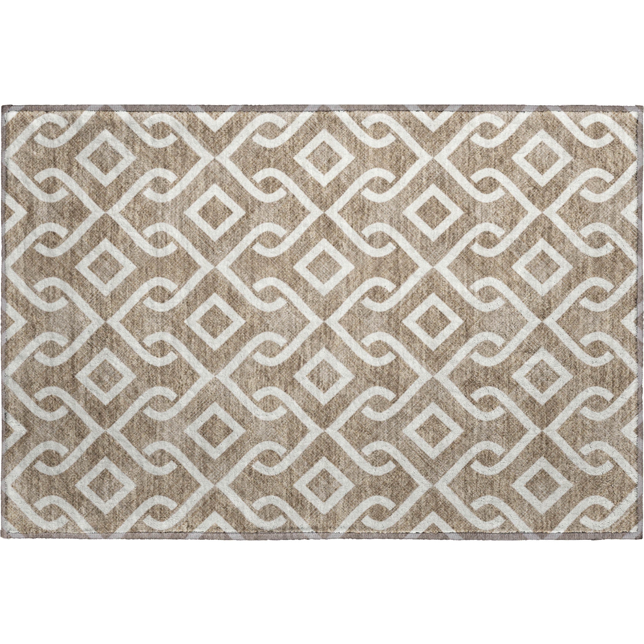Mostar Machine Washable Transitional Brown Rug 1'8" x 2'6" #shape_Rectangle