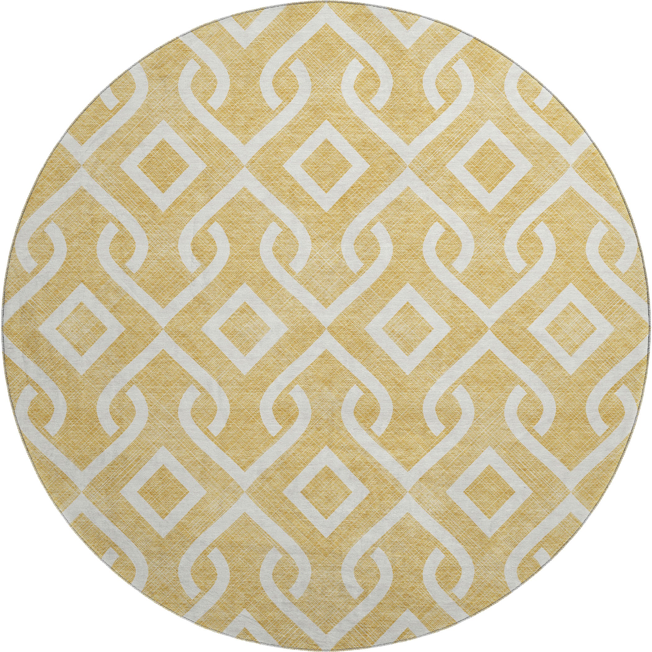 Mostar Machine Washable Transitional Gold Rug 8' x 8' #shape_Round