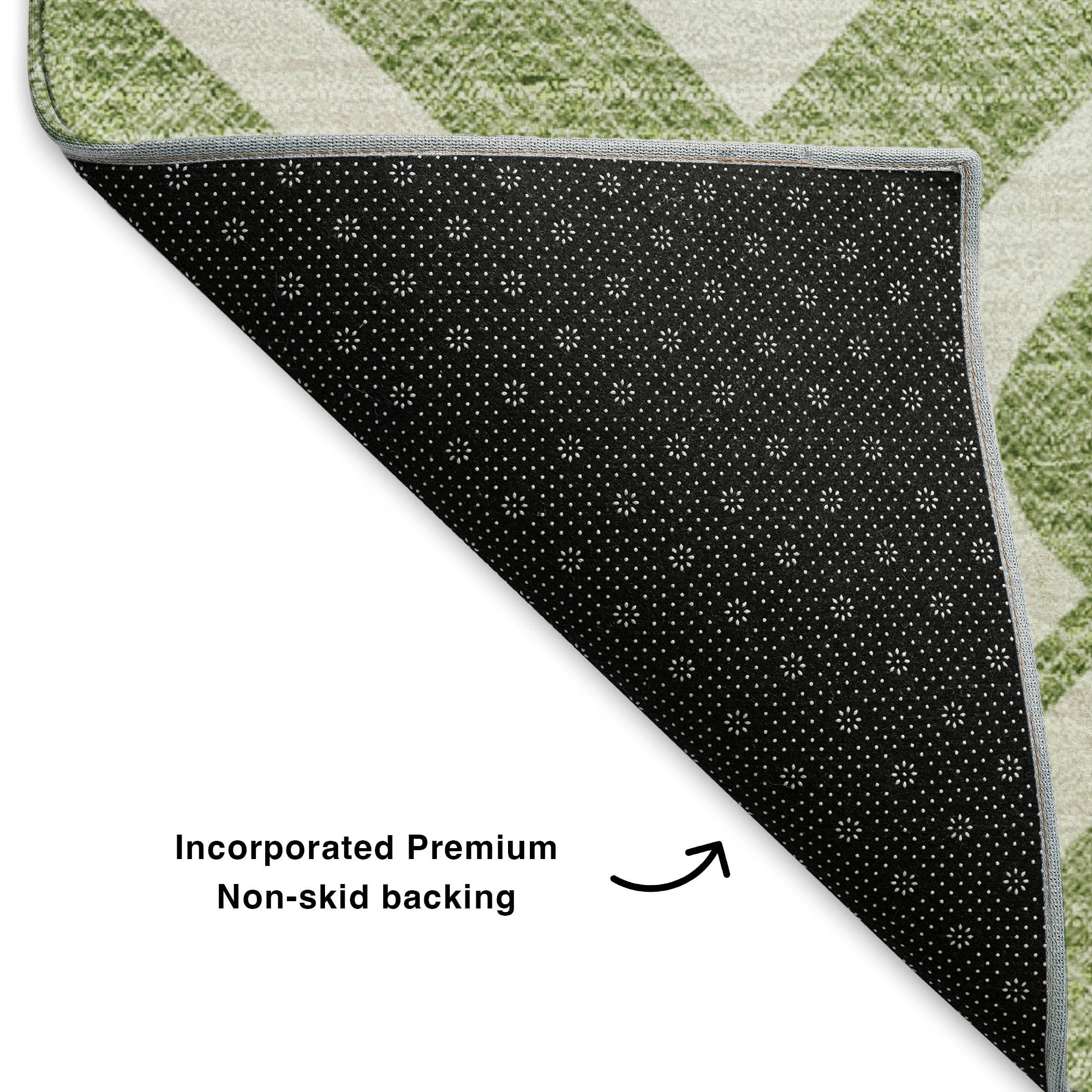 Mostar Machine Washable Transitional Green Rug 1'8" x 2'6" #shape_Rectangle