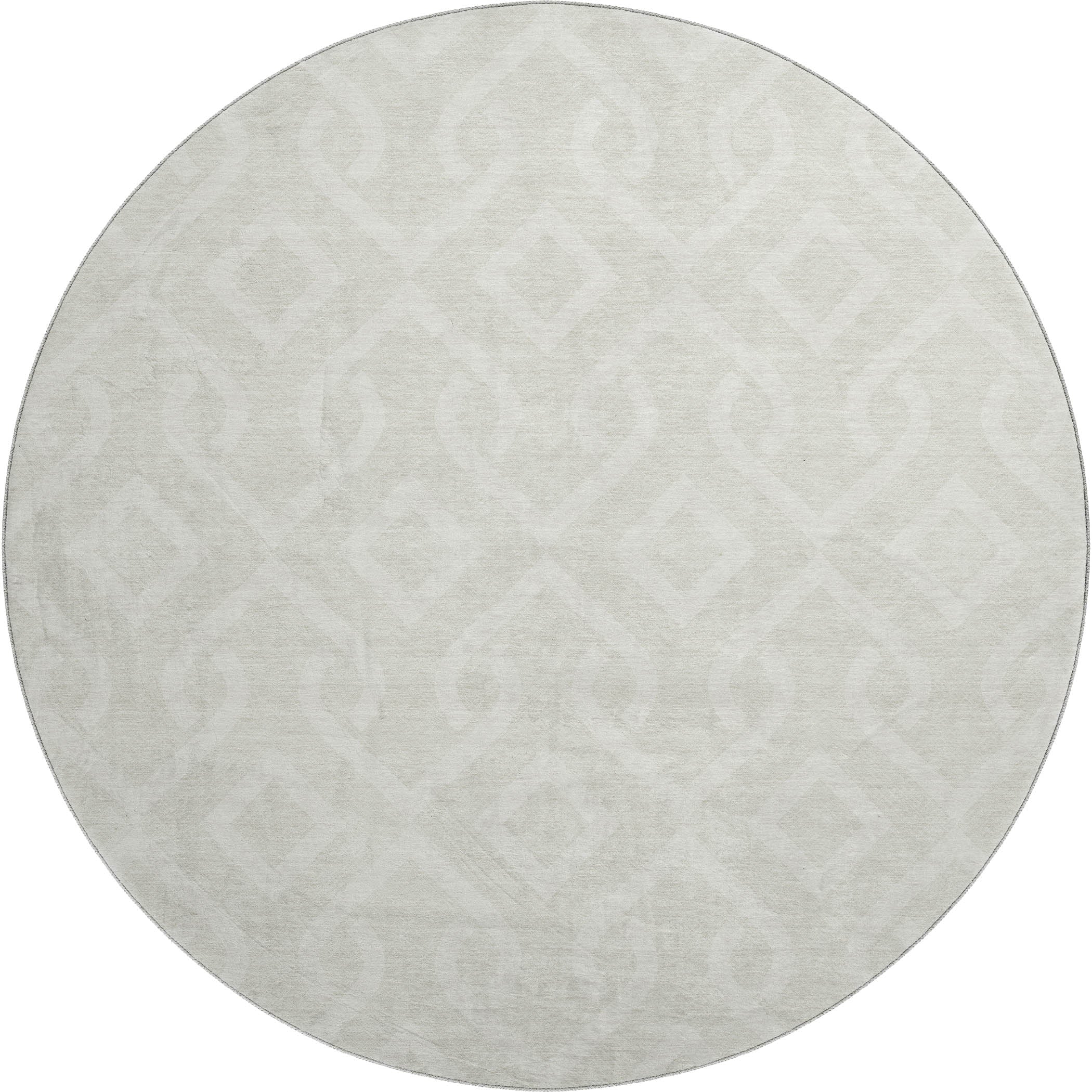 Mostar Machine Washable Transitional Ivory Rug 8' x 8' #shape_Round
