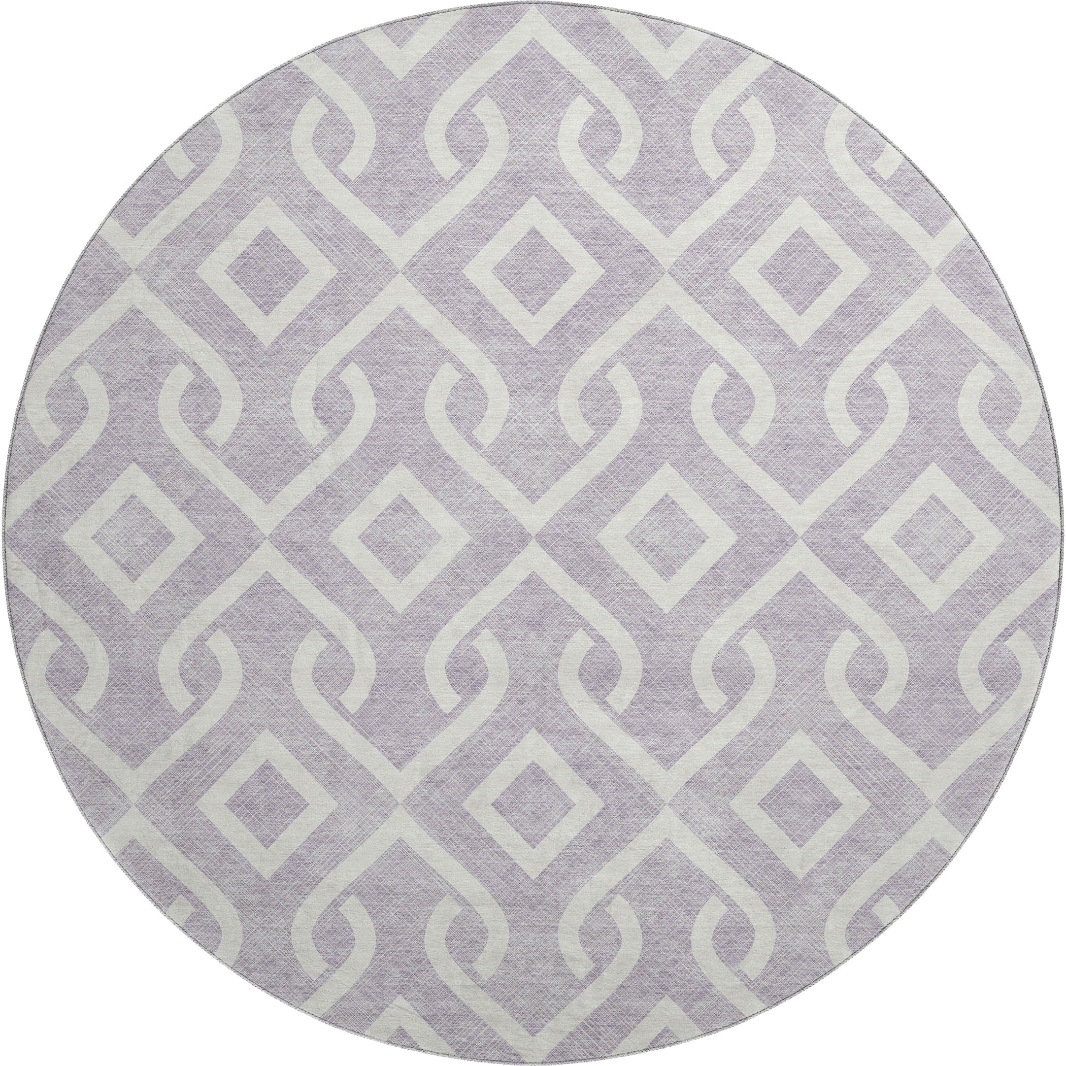 Mostar Machine Washable Transitional Lavender Purple Rug 8' x 8' #shape_Round