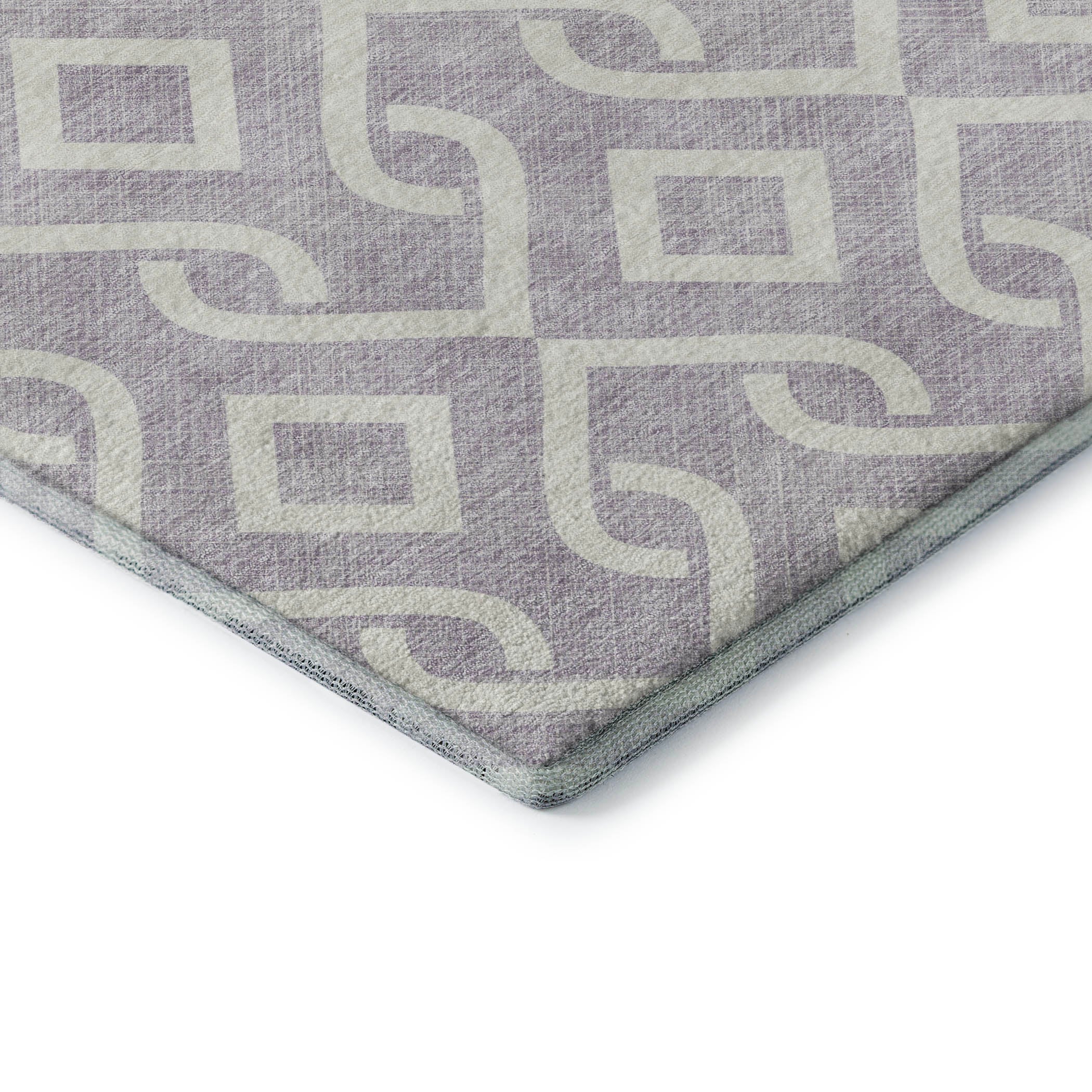 Mostar Machine Washable Transitional Lavender Purple Rug 1'8" x 2'6" #shape_Rectangle