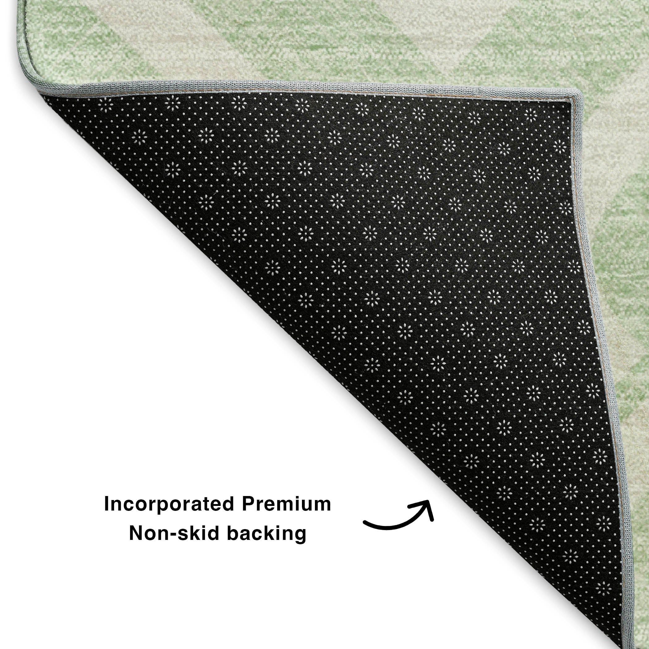 Mostar Machine Washable Transitional Mint Green Rug 1'8" x 2'6" #shape_Rectangle