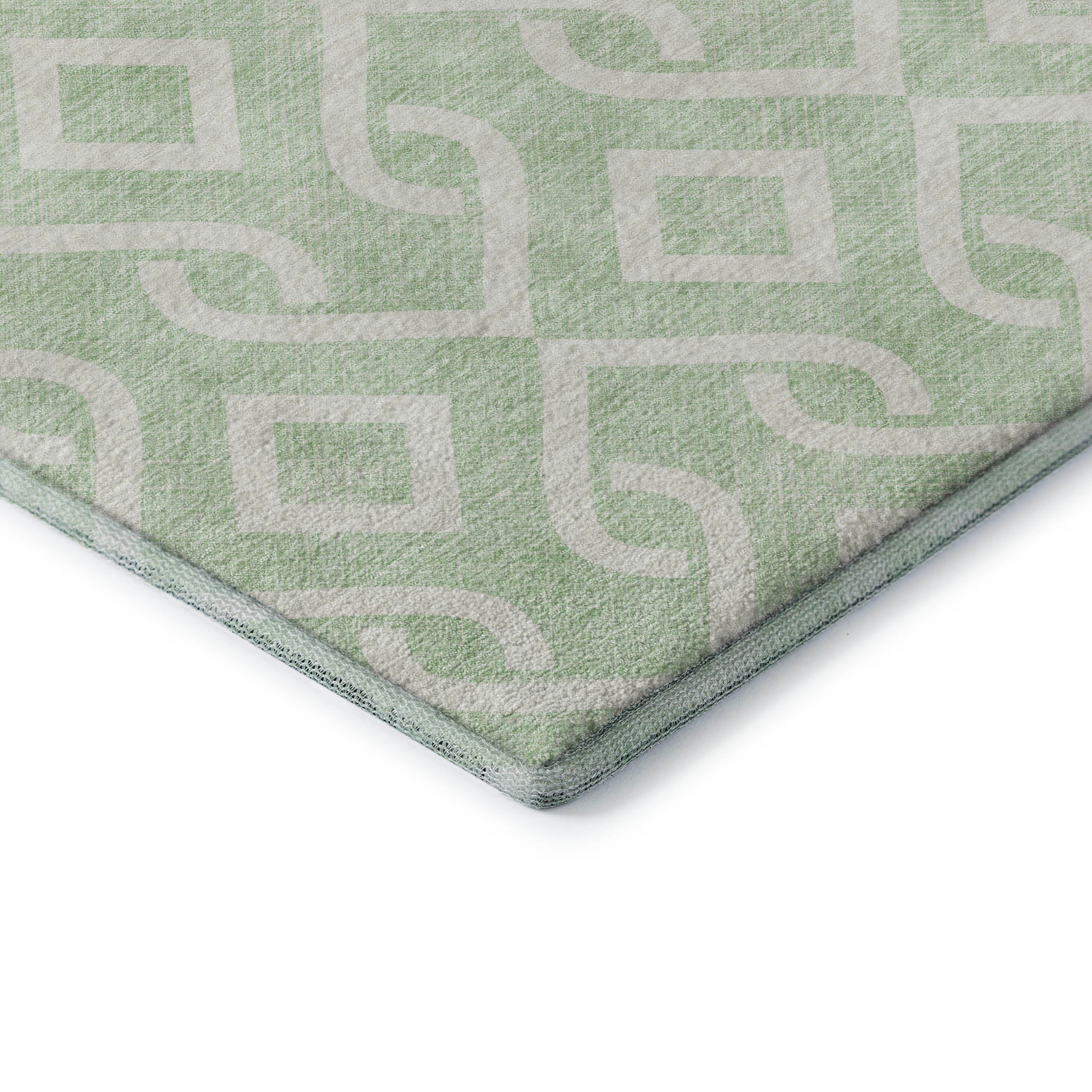 Mostar Machine Washable Transitional Mint Green Rug 1'8" x 2'6" #shape_Rectangle