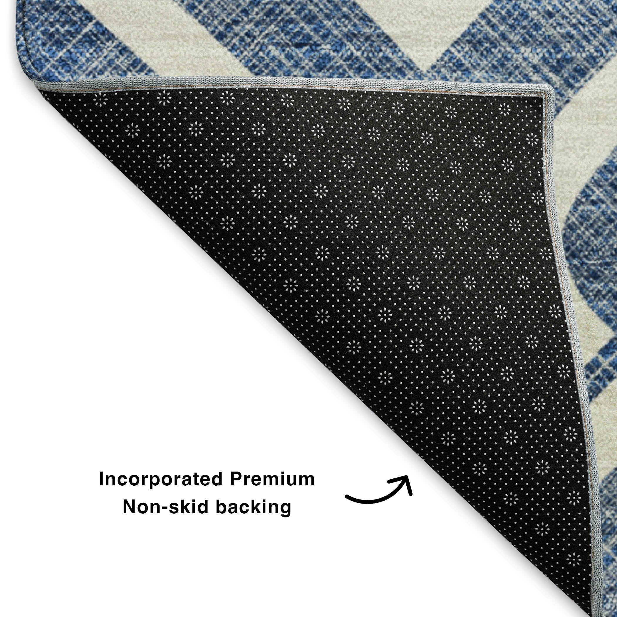 Mostar Machine Washable Transitional Navy Blue Rug 1'8" x 2'6" #shape_Rectangle