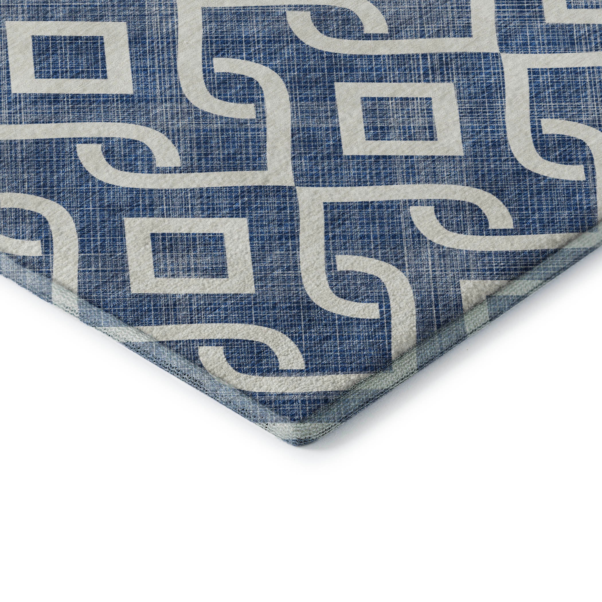 Mostar Machine Washable Transitional Navy Blue Rug 1'8" x 2'6" #shape_Rectangle