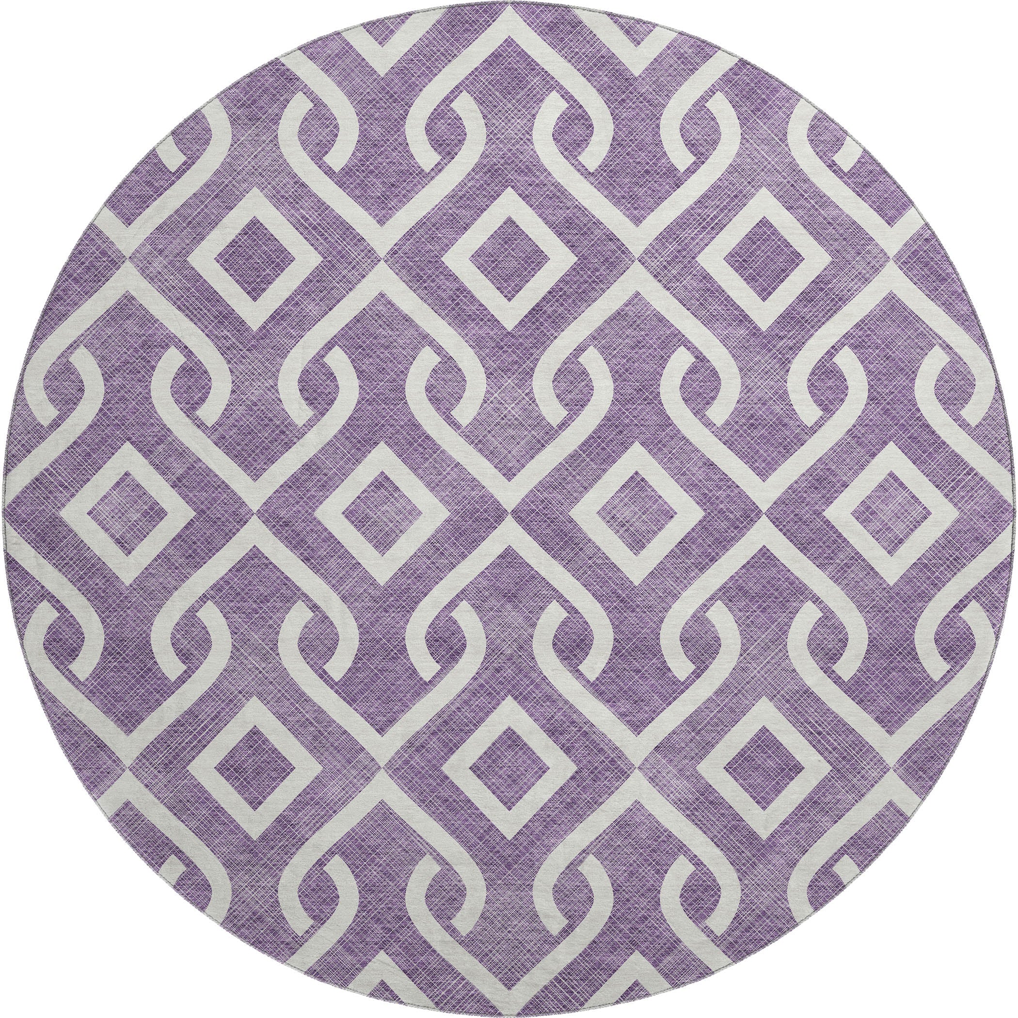 Mostar Machine Washable Transitional Purple Rug 8' x 8' #shape_Round