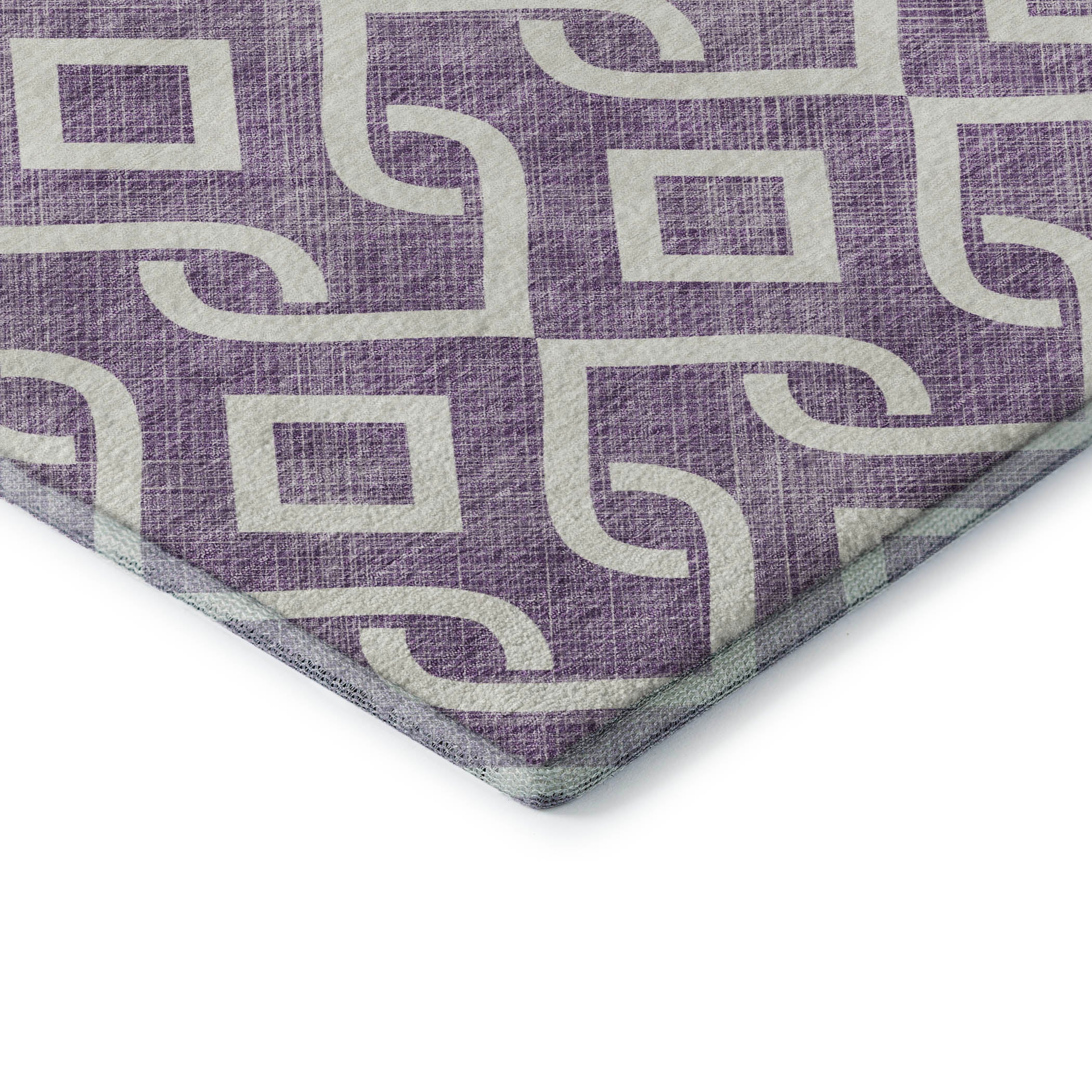 Mostar Machine Washable Transitional Purple Rug 1'8" x 2'6" #shape_Rectangle
