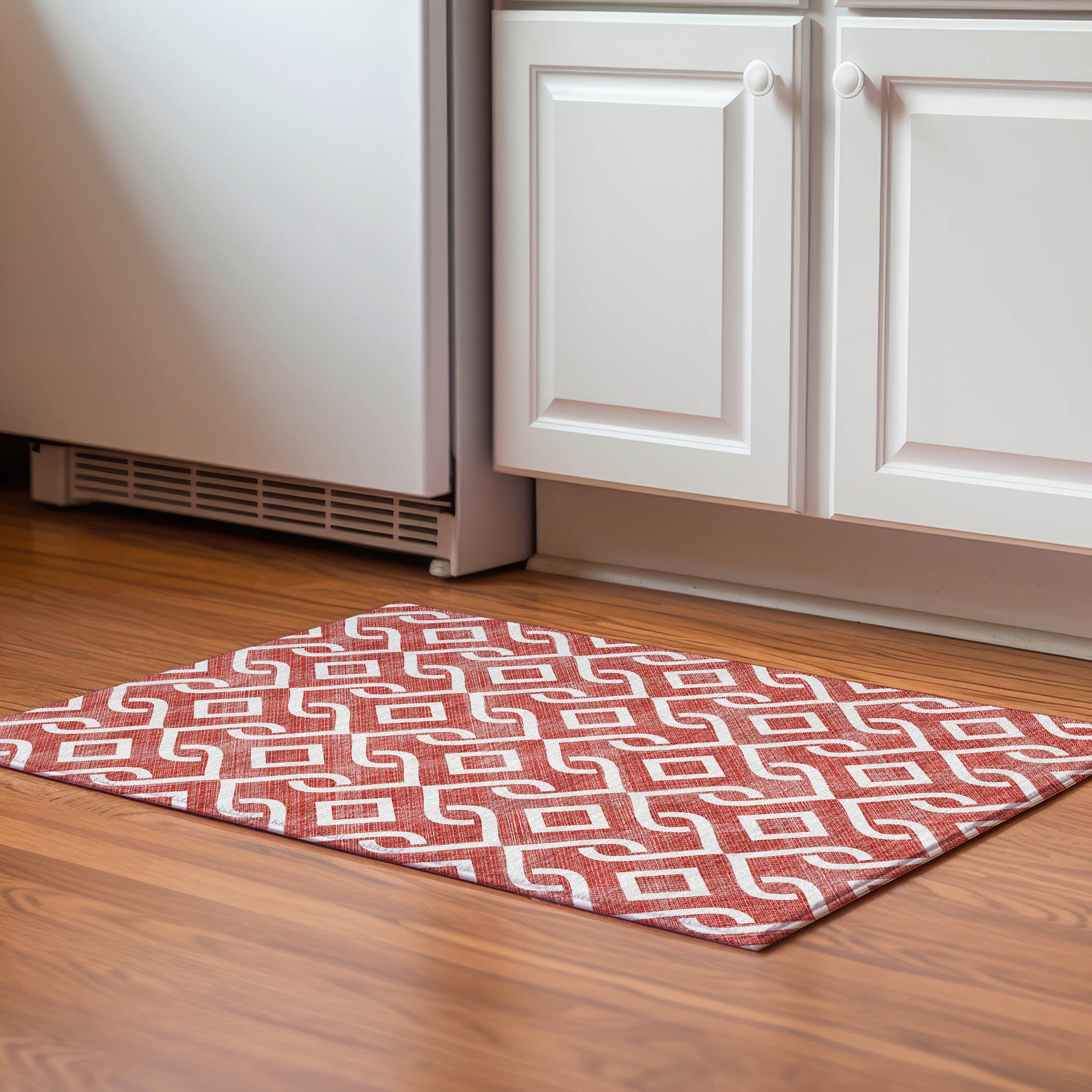 Mostar Machine Washable Transitional Red Rug 1'8" x 2'6" #shape_Rectangle