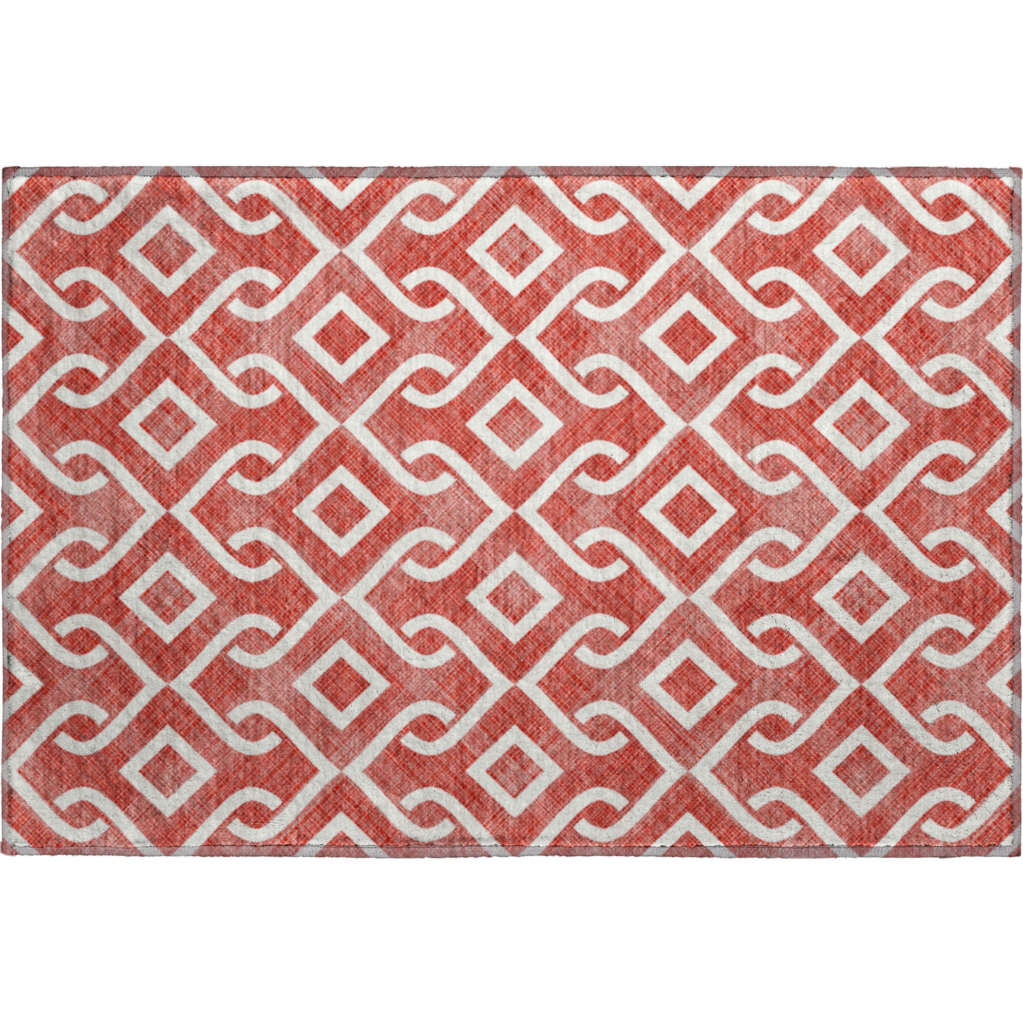 Mostar Machine Washable Transitional Red Rug 1'8" x 2'6" #shape_Rectangle