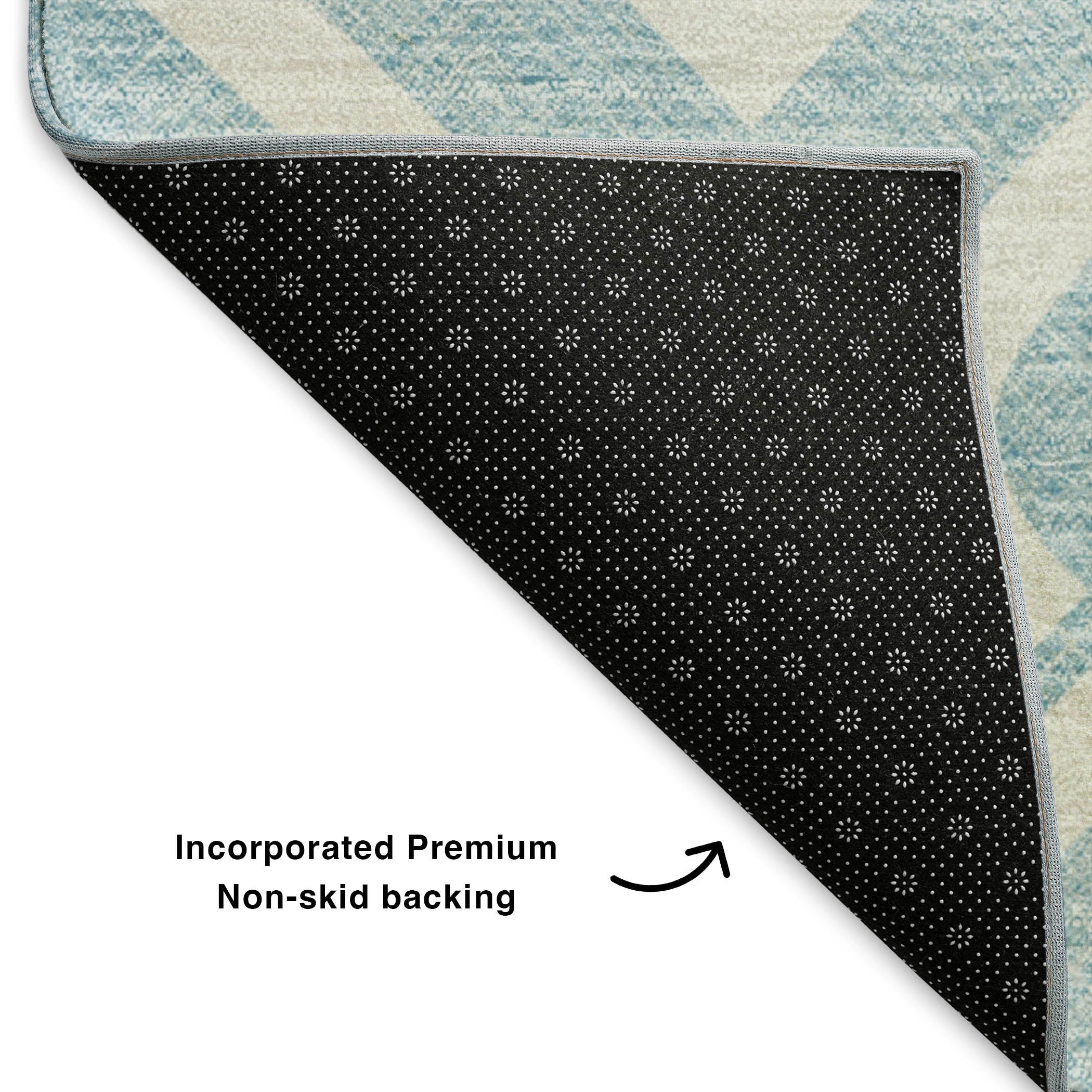 Mostar Machine Washable Transitional Sky Blue Rug 1'8" x 2'6" #shape_Rectangle