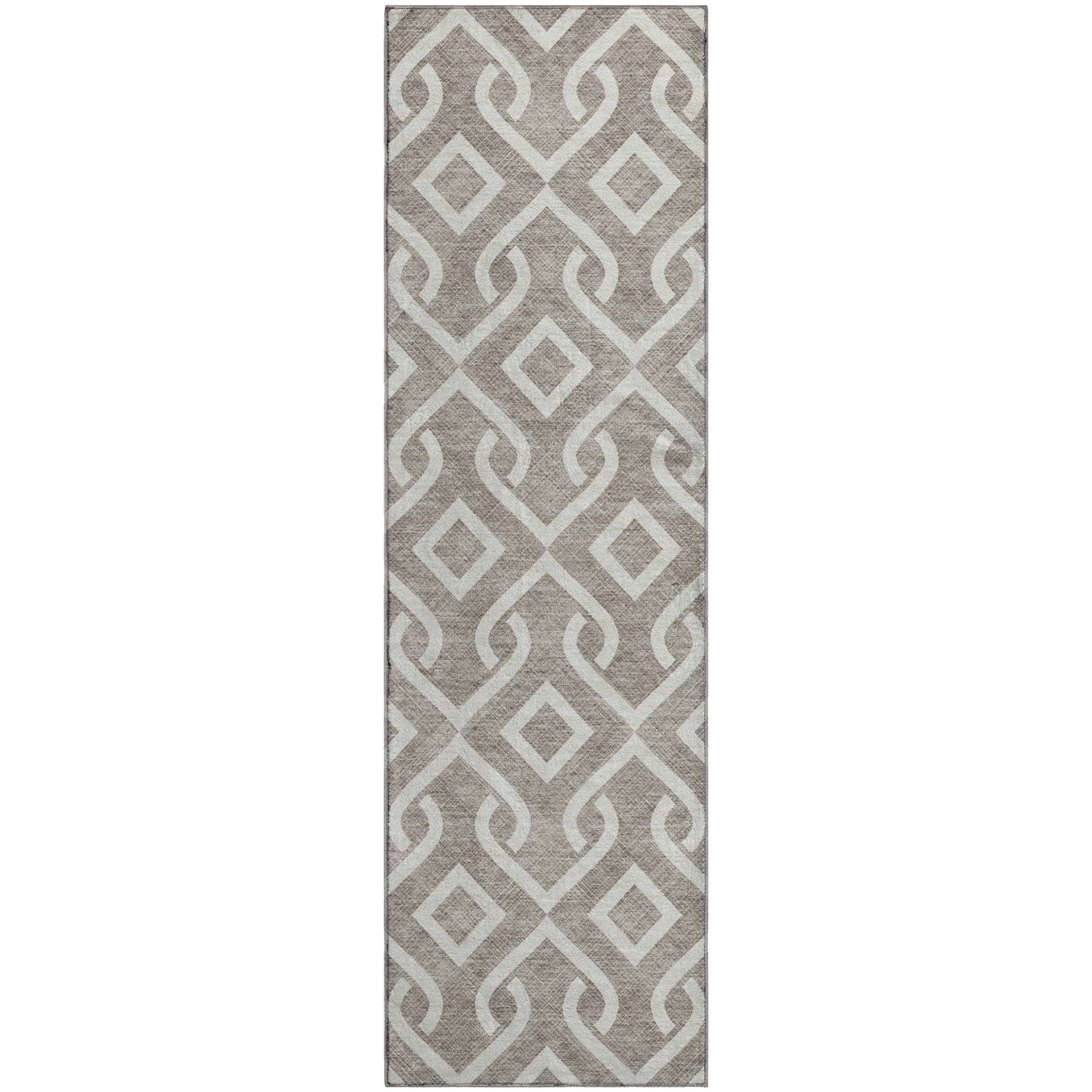 Mostar Machine Washable Transitional Taupe Brown Rug 2'3" x 7'6" #shape_Runner