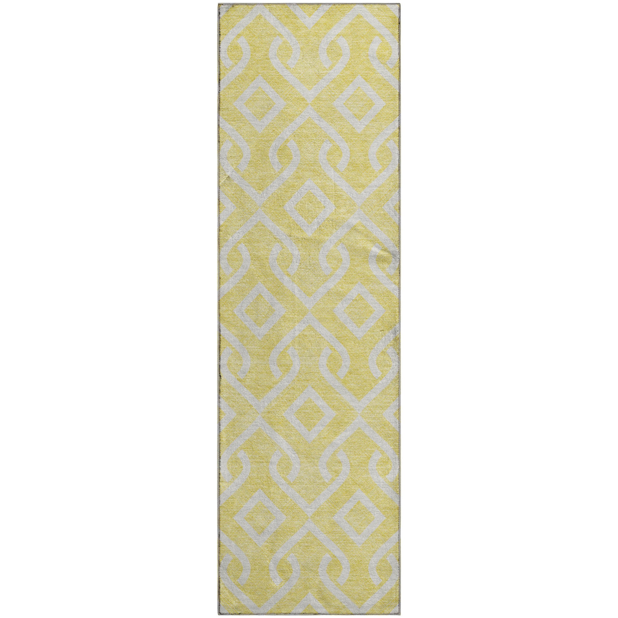 Mostar Machine Washable Transitional Yellow Gold Rug 2'3" x 7'6" #shape_Runner