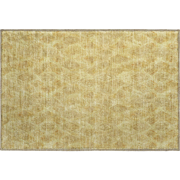 Valletta Machine Washable Traditional Gold Rug 1'8" x 2'6"