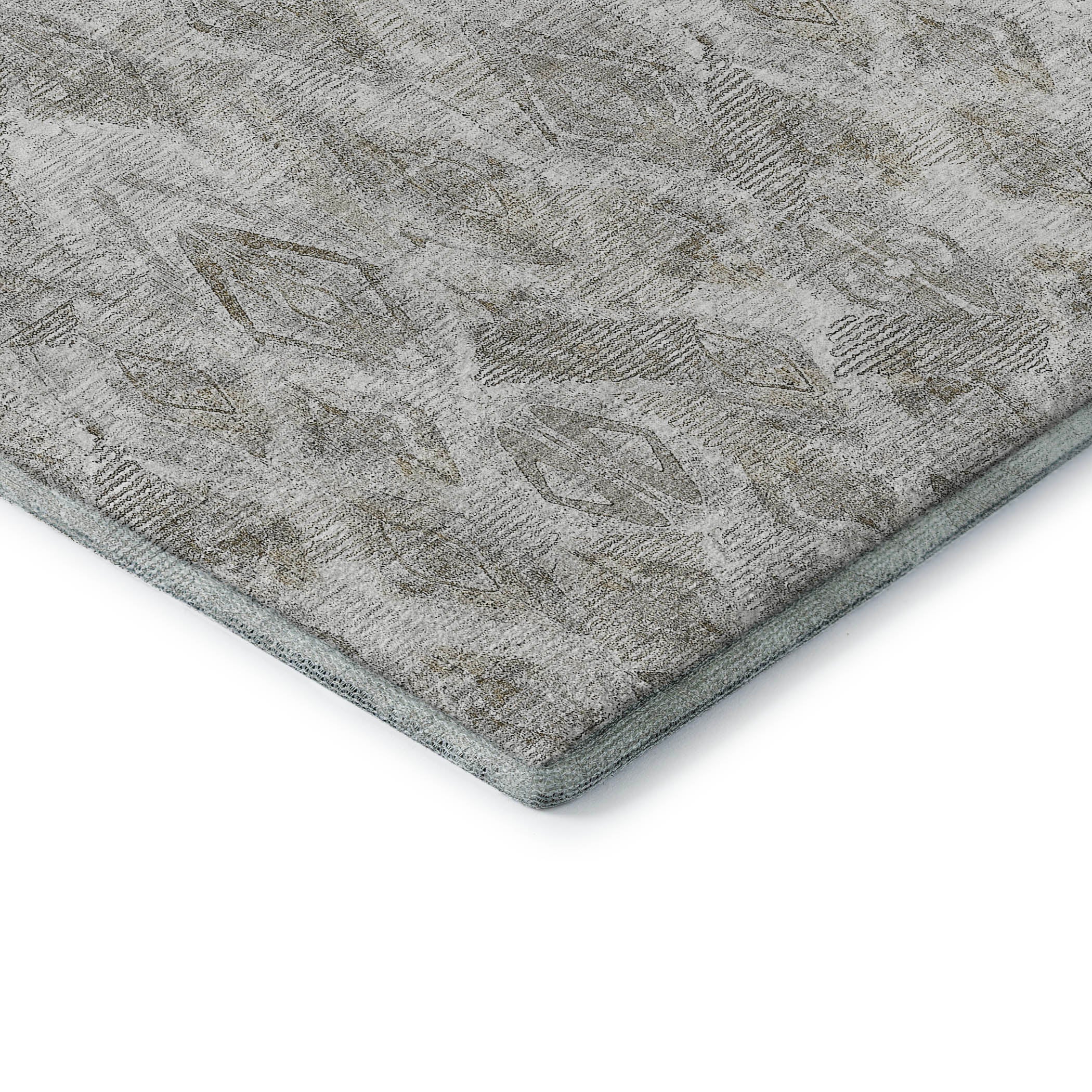 Valletta Machine Washable Traditional Silver Gray Rug 1'8" x 2'6" #shape_Rectangle