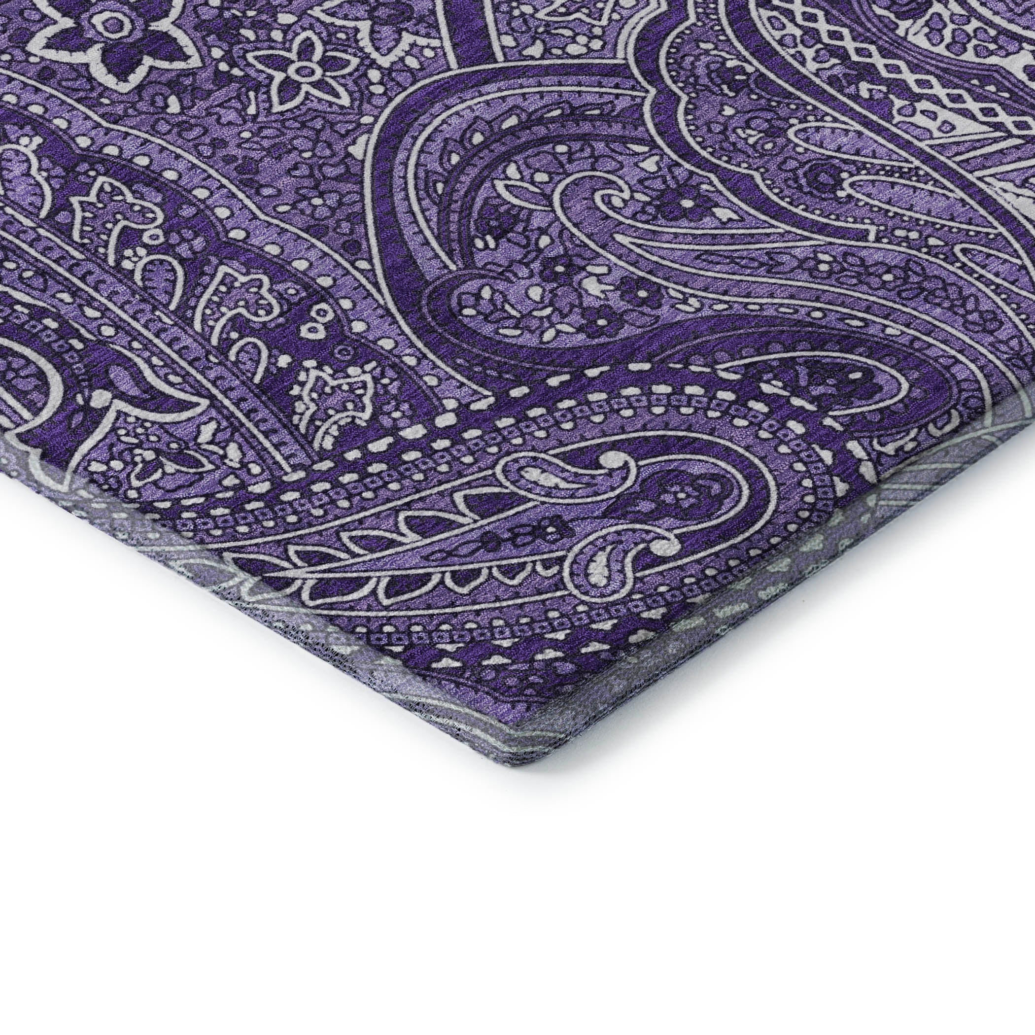 Oaxaca Machine Washable Traditional Purple Rug 1'8" x 2'6" #shape_Rectangle