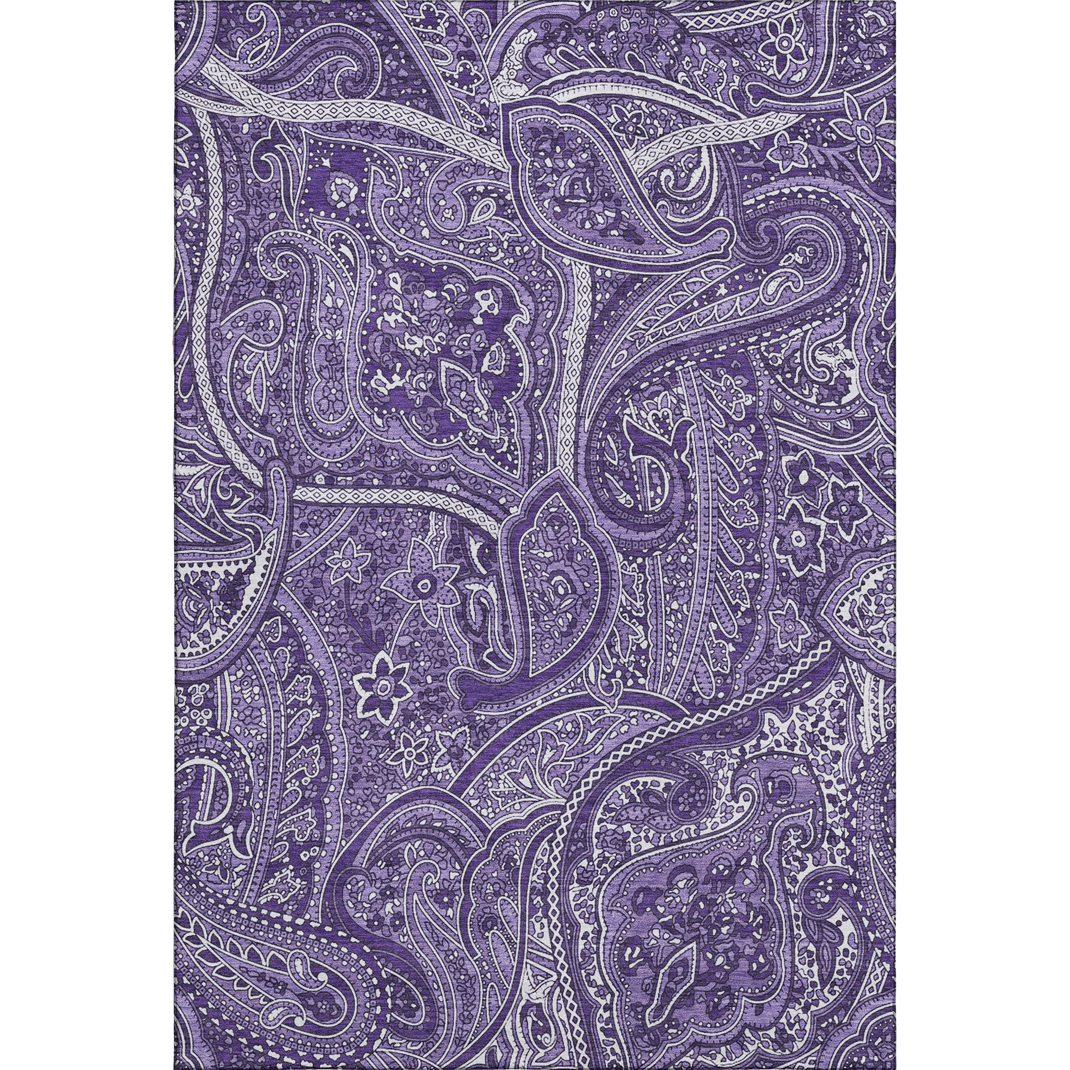 Oaxaca Machine Washable Traditional Purple Rug 2'6" x 3'10" #shape_Rectangle