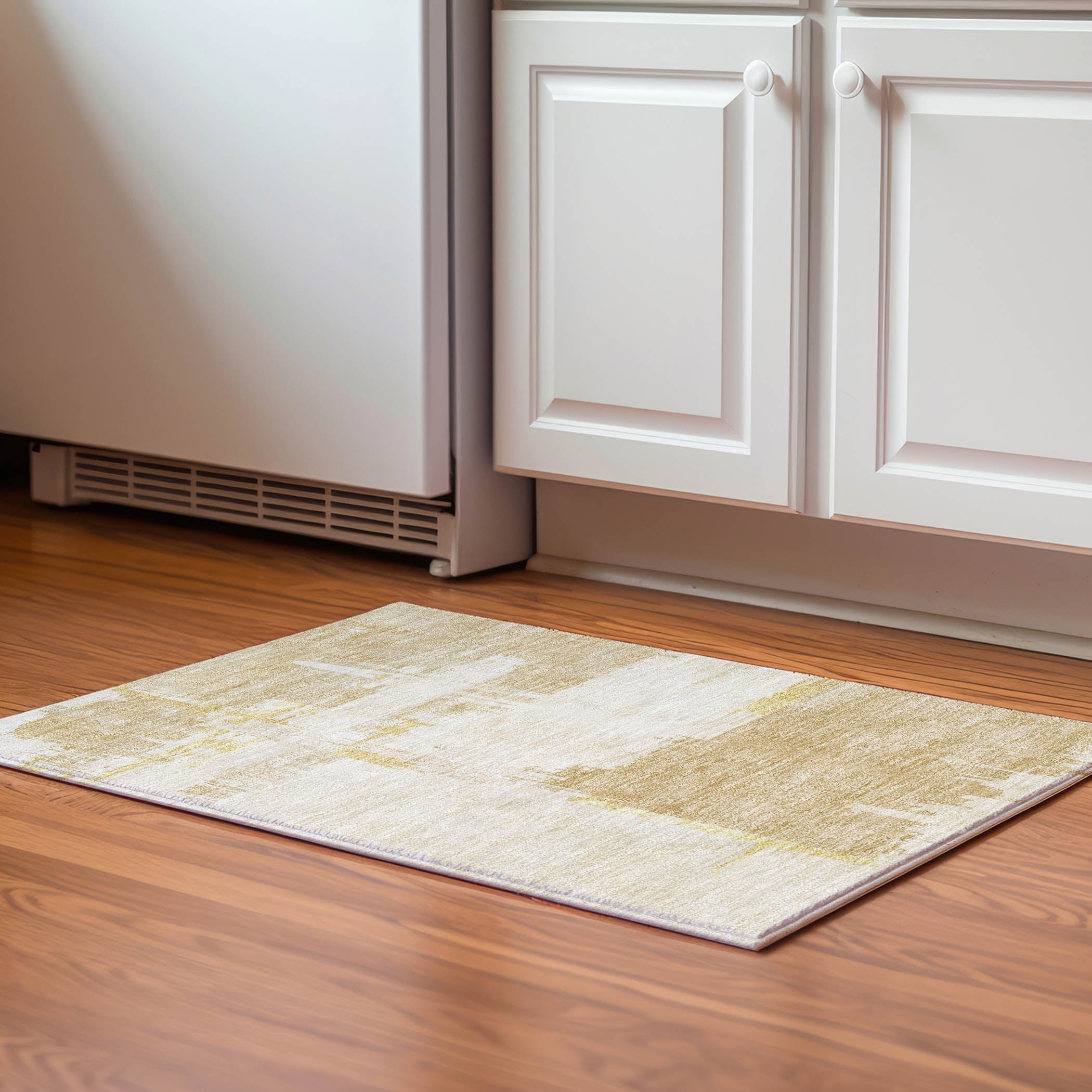 Cairo Machine Washable Traditional Beige Brown Rug 1'8" x 2'6" #shape_Rectangle