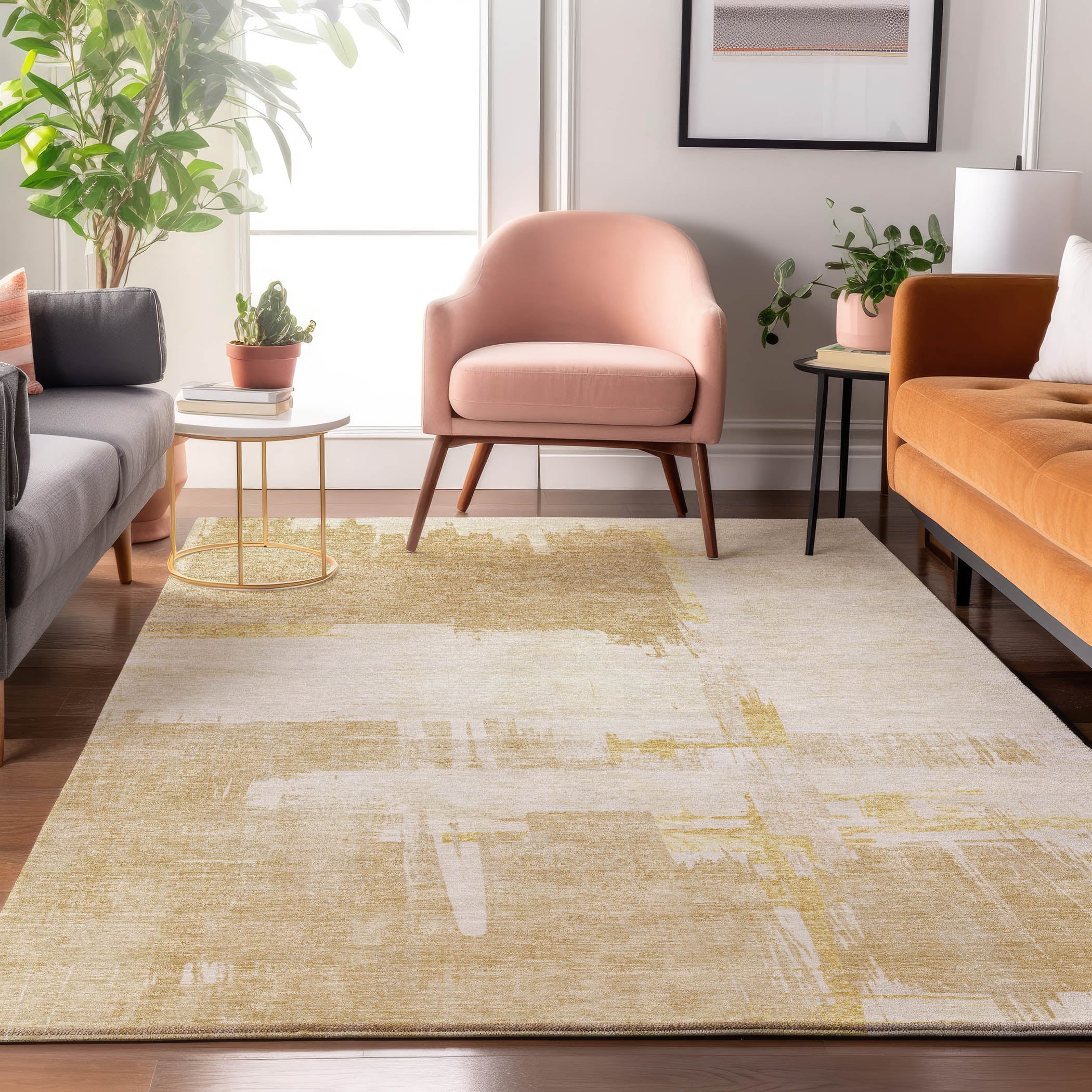 Cairo Machine Washable Traditional Beige Brown Rug 2'6" x 3'10" #shape_Rectangle