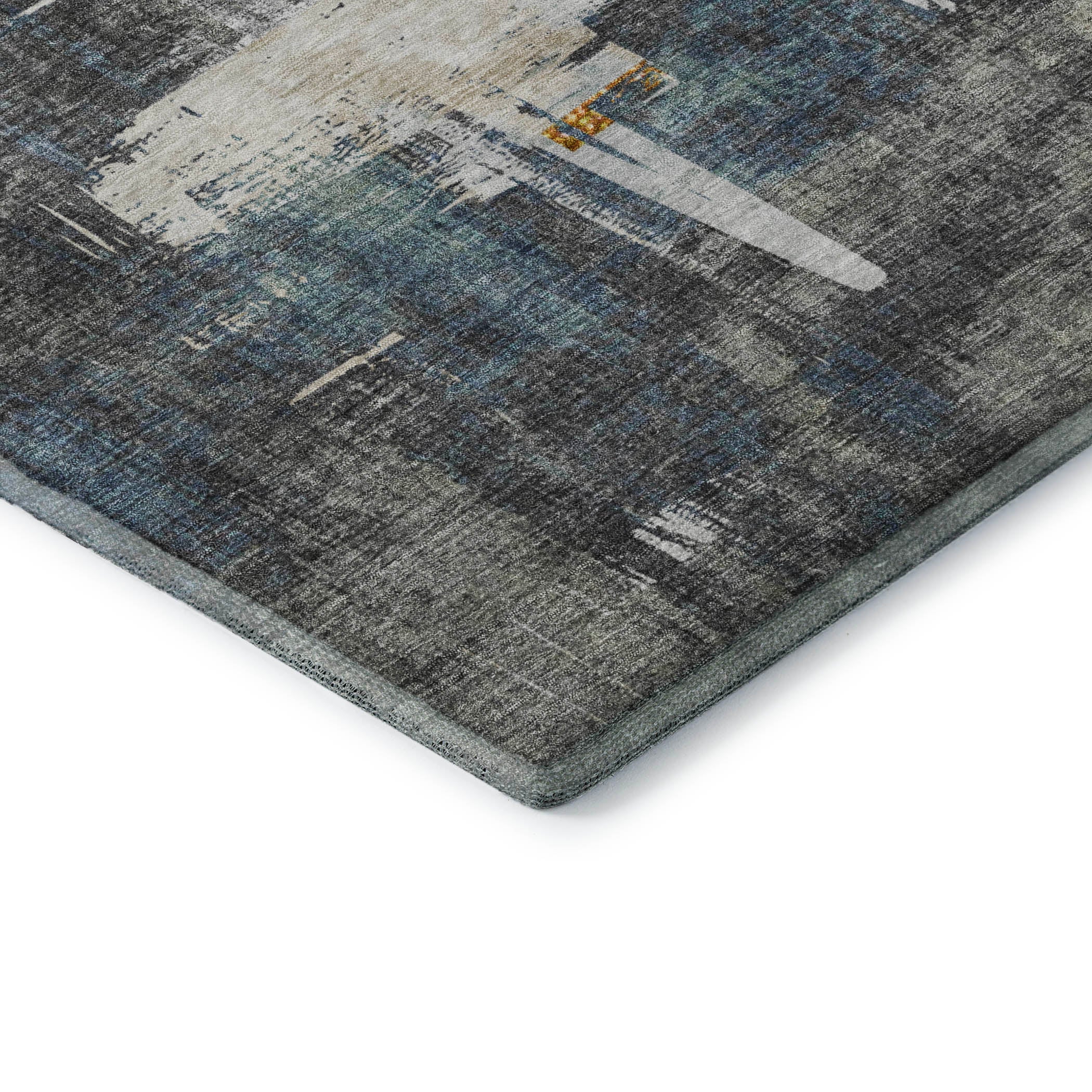 Cairo Machine Washable Traditional Charcoal Gray Rug 1'8" x 2'6" #shape_Rectangle