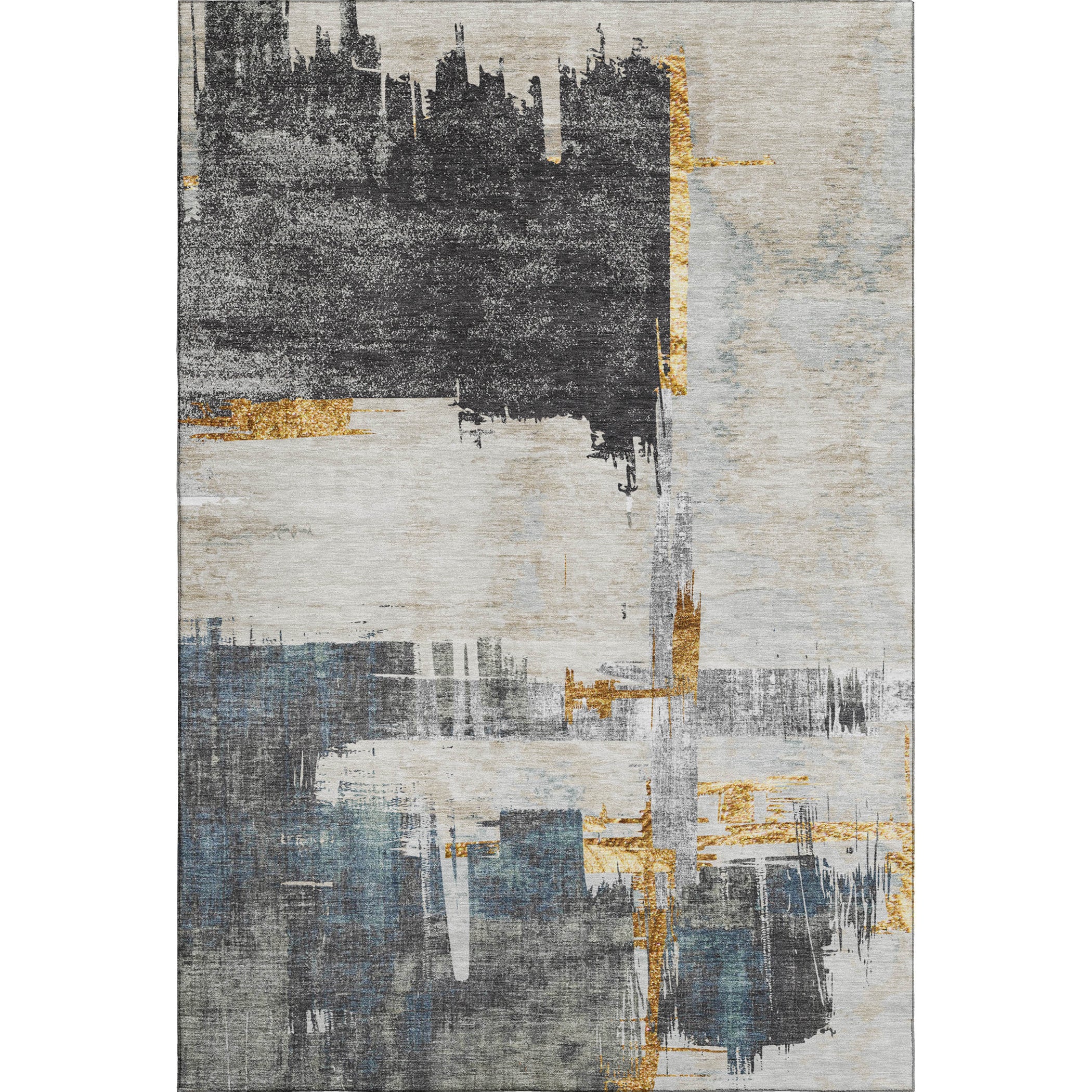 Cairo Machine Washable Traditional Charcoal Gray Rug 2'6" x 3'10" #shape_Rectangle