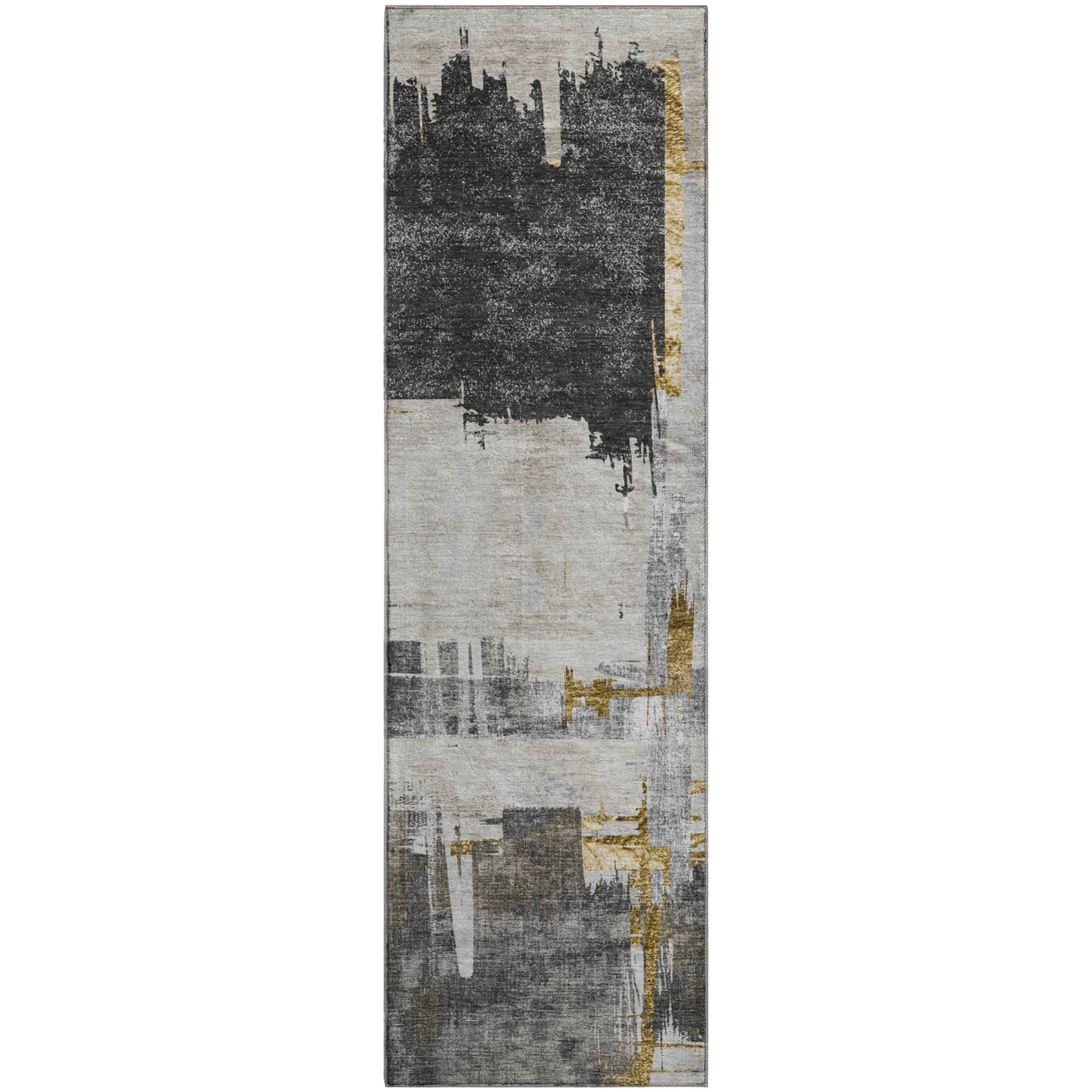 Cairo Machine Washable Traditional Gray Rug 2'3" x 7'6" #shape_Runner