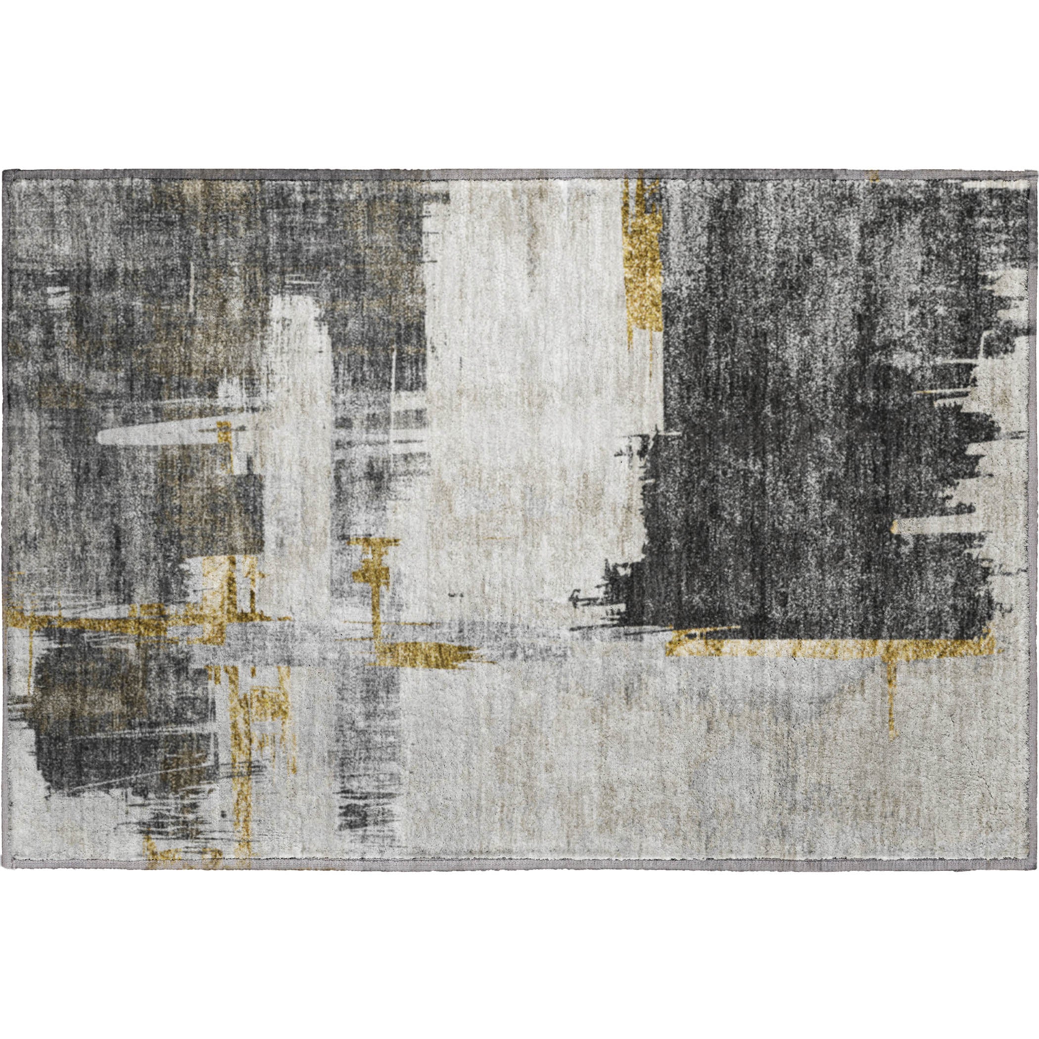 Cairo Machine Washable Traditional Gray Rug 1'8" x 2'6" #shape_Rectangle