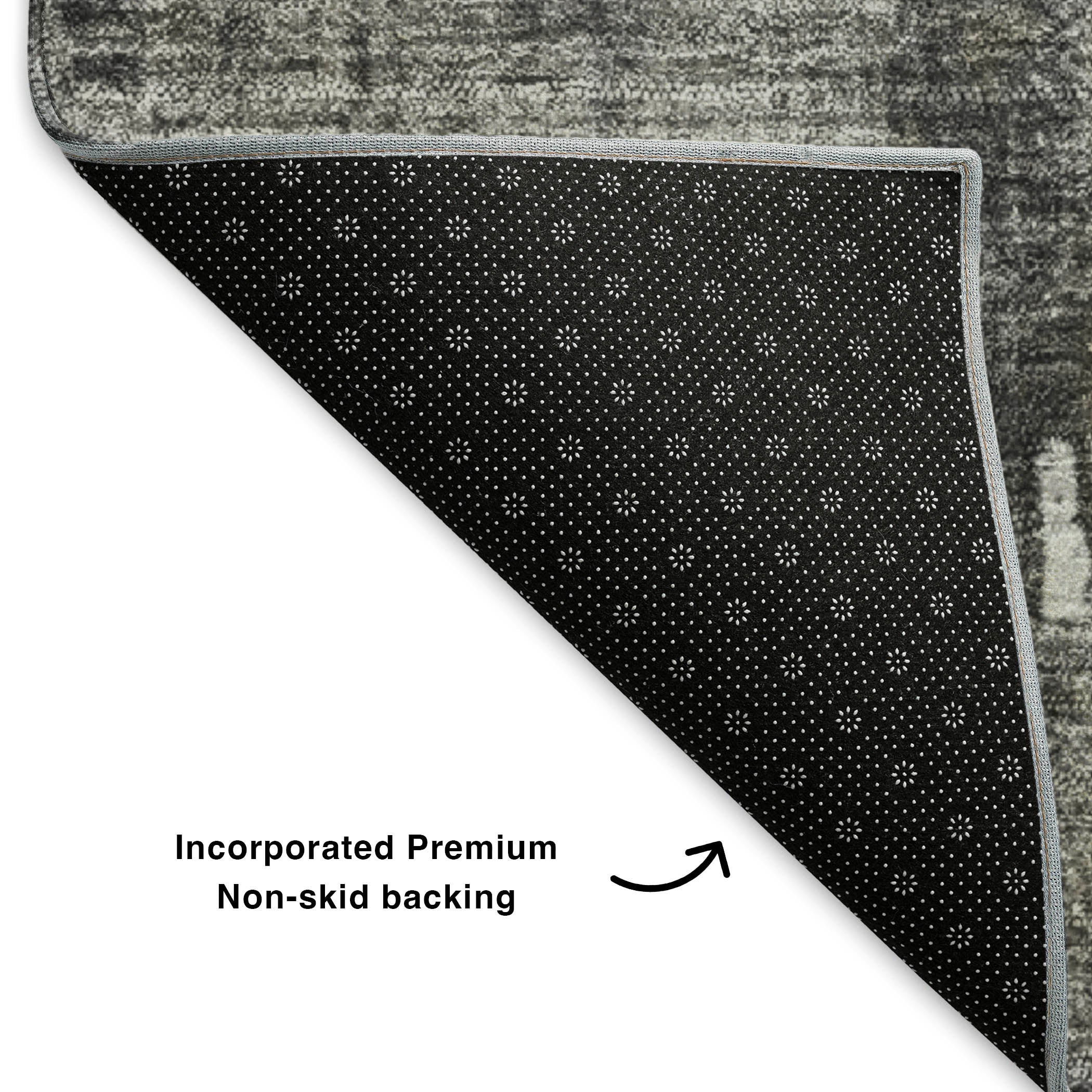 Cairo Machine Washable Traditional Gray Rug 1'8" x 2'6" #shape_Rectangle