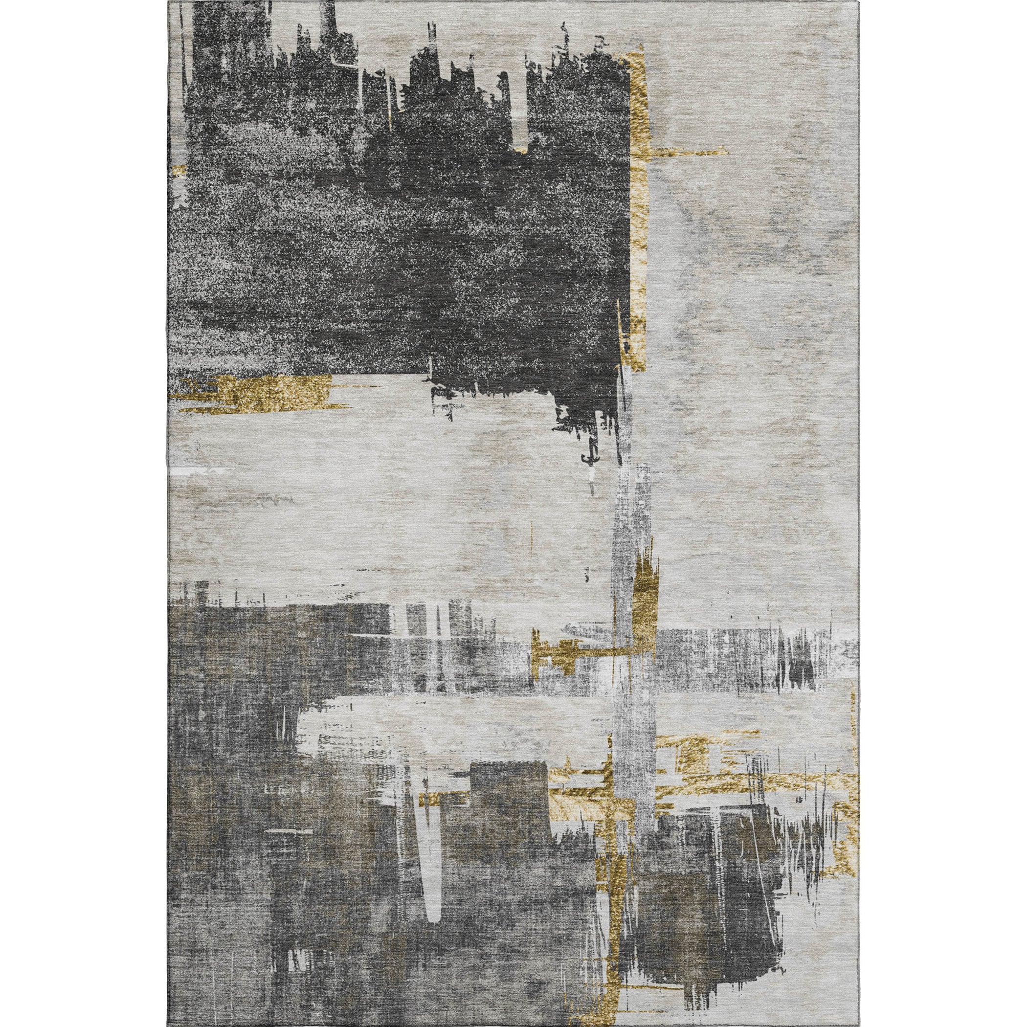 Cairo Machine Washable Traditional Gray Rug 2'6" x 3'10" #shape_Rectangle
